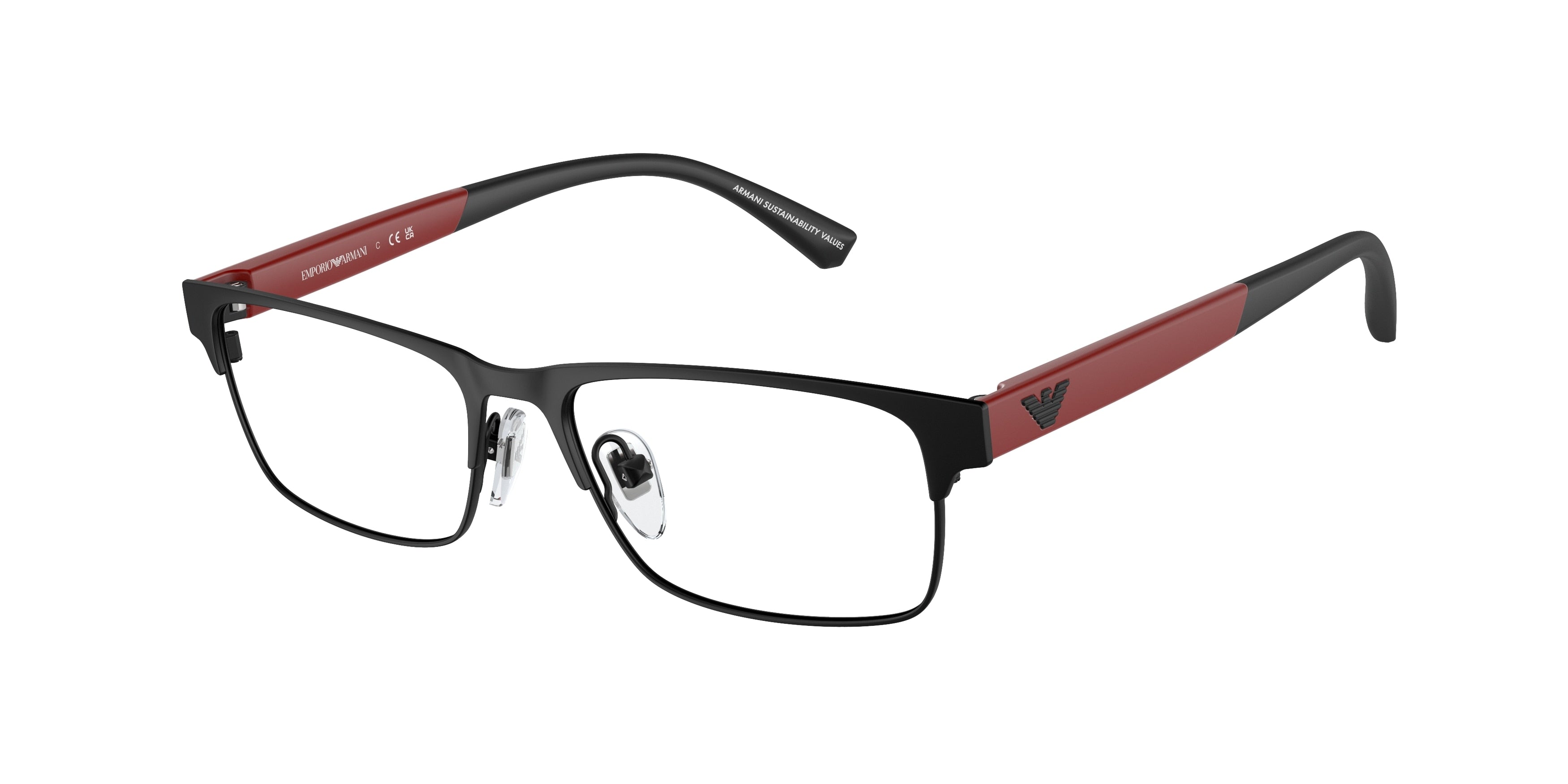 Emporio Armani Kids EK1001 Rectangle Eyeglasses 3001-Matte Black 49-125-15 - Color Map Black