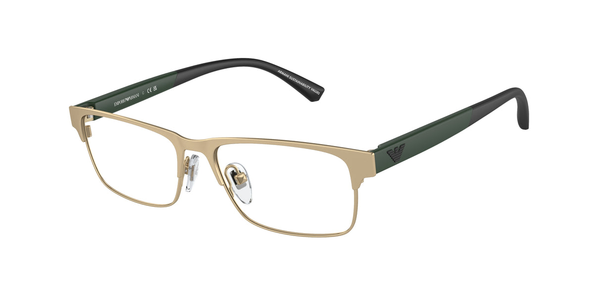 Emporio Armani Kids EK1001 Rectangle Eyeglasses 3002-Matte Pale Gold 47-125-15 - Color Map Gold