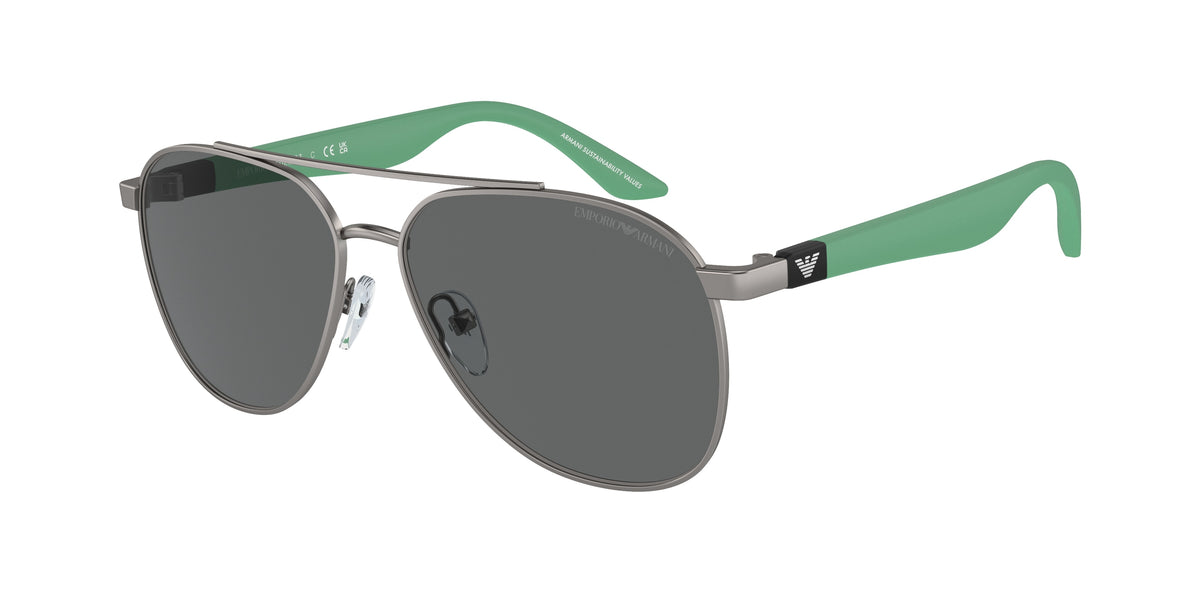 Emporio Armani Kids EK2001 Pilot Sunglasses 300387-Matte Gunmetal 53-130-13 - Color Map Grey