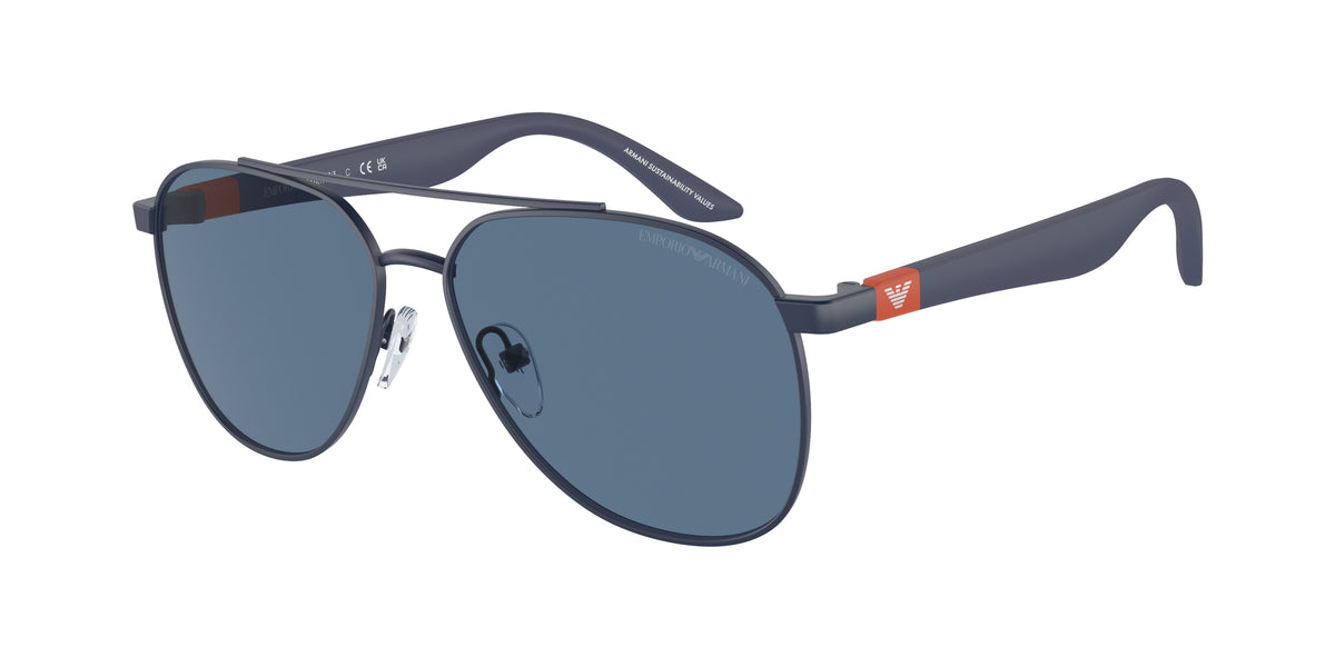 Emporio Armani Kids EK2001 Pilot Sunglasses 301880-Matte Blue 53-130-13 - Color Map Blue