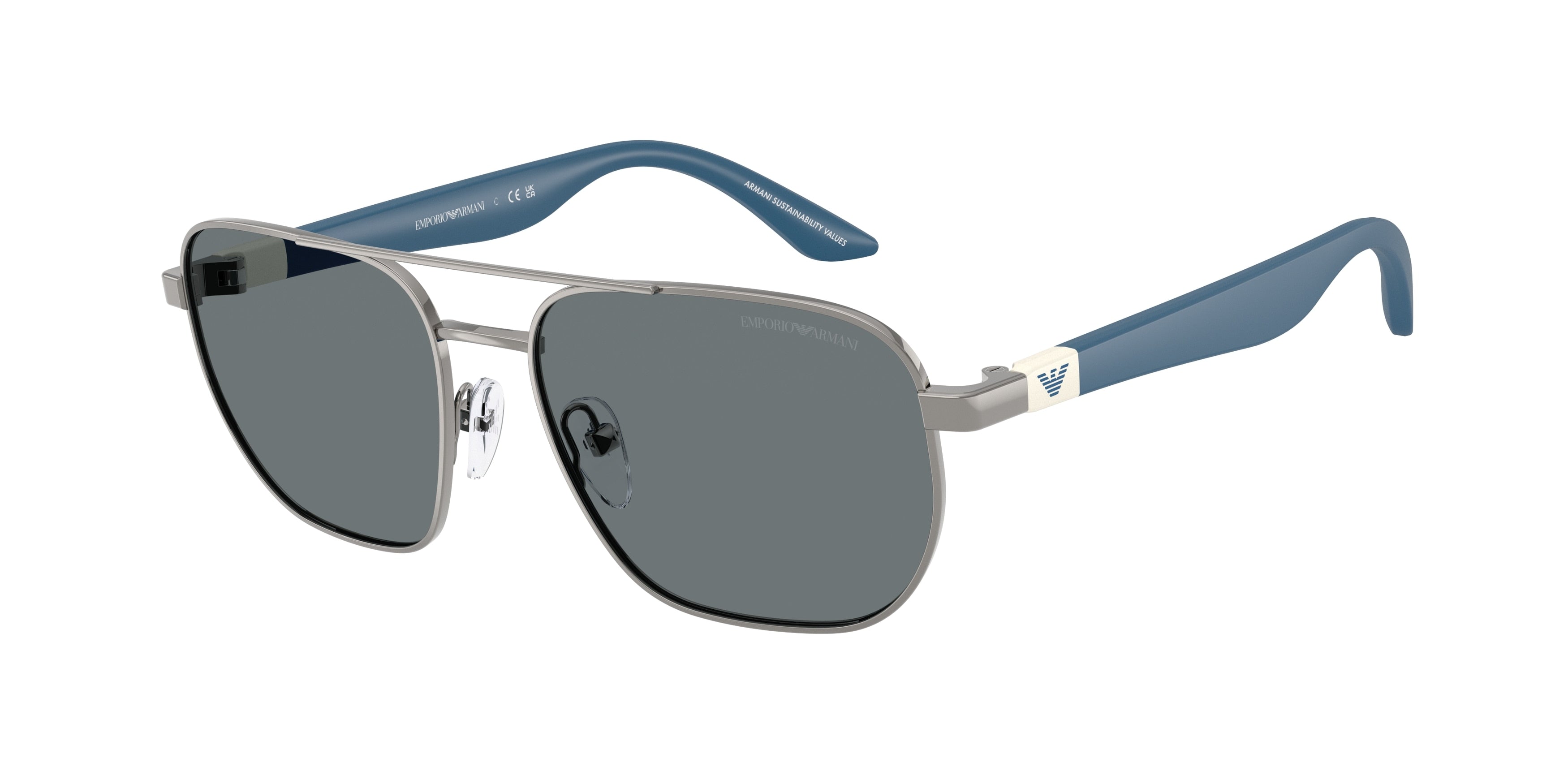 Emporio Armani Kids EK2003 Square Sunglasses 301080-Shiny Gunmetal 51-130-15 - Color Map Grey