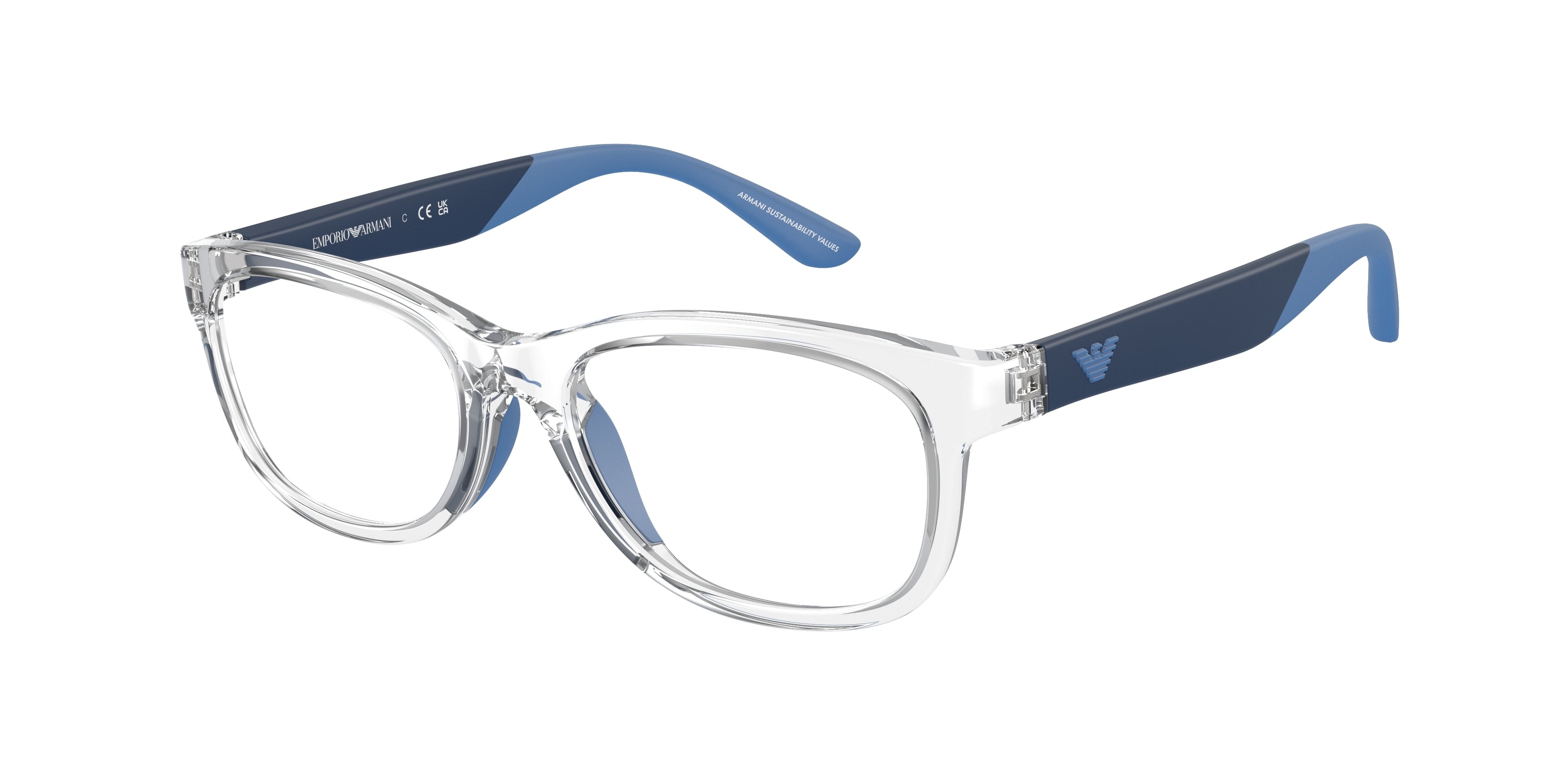 Emporio Armani Kids EK3001F Pillow Eyeglasses 5371-Shiny Crystal 49-125-16 - Color Map Transparent