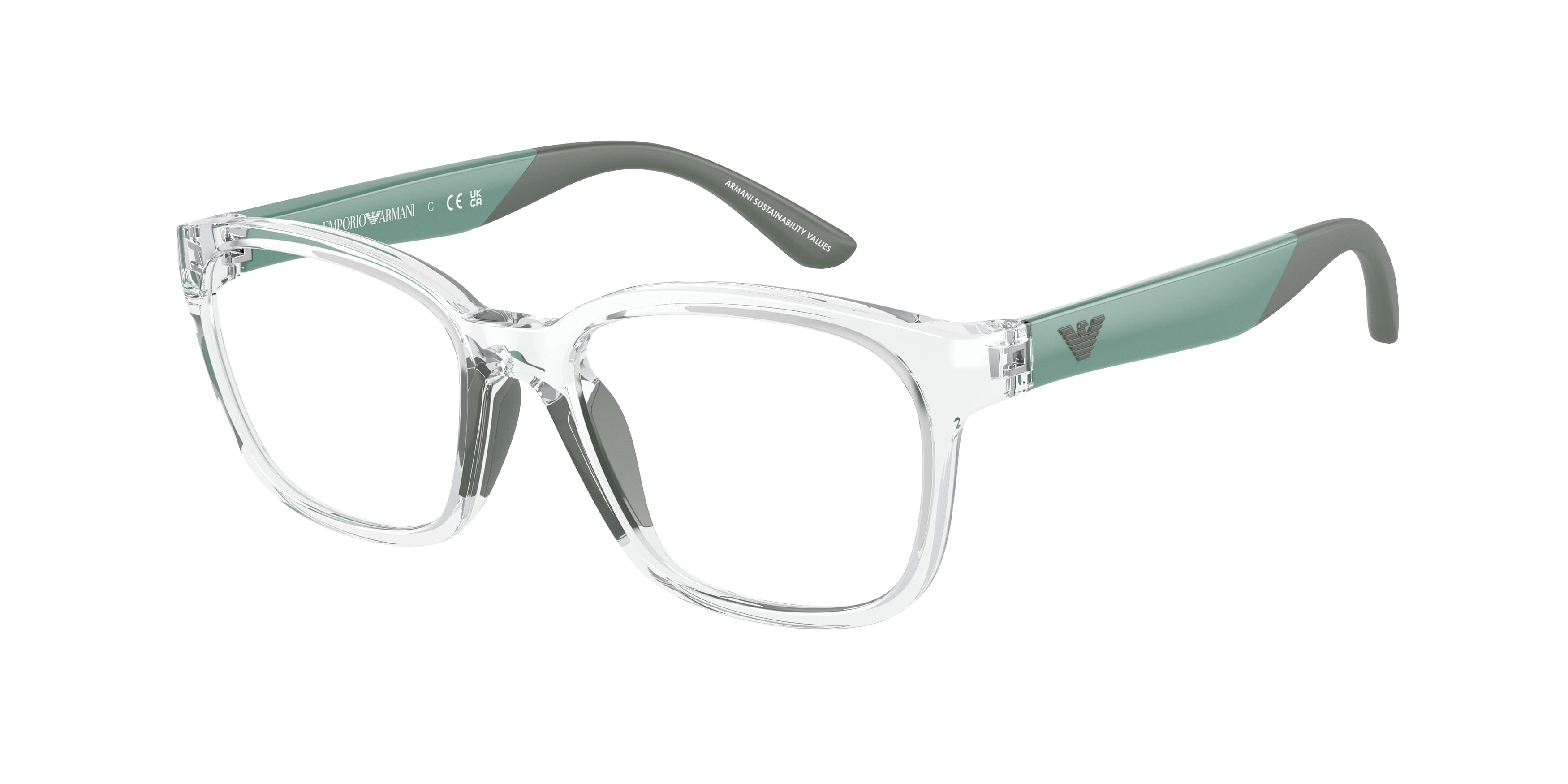 Emporio Armani Kids EK3003F Pillow Eyeglasses 5371-Shiny Crystal 49-125-16 - Color Map Transparent