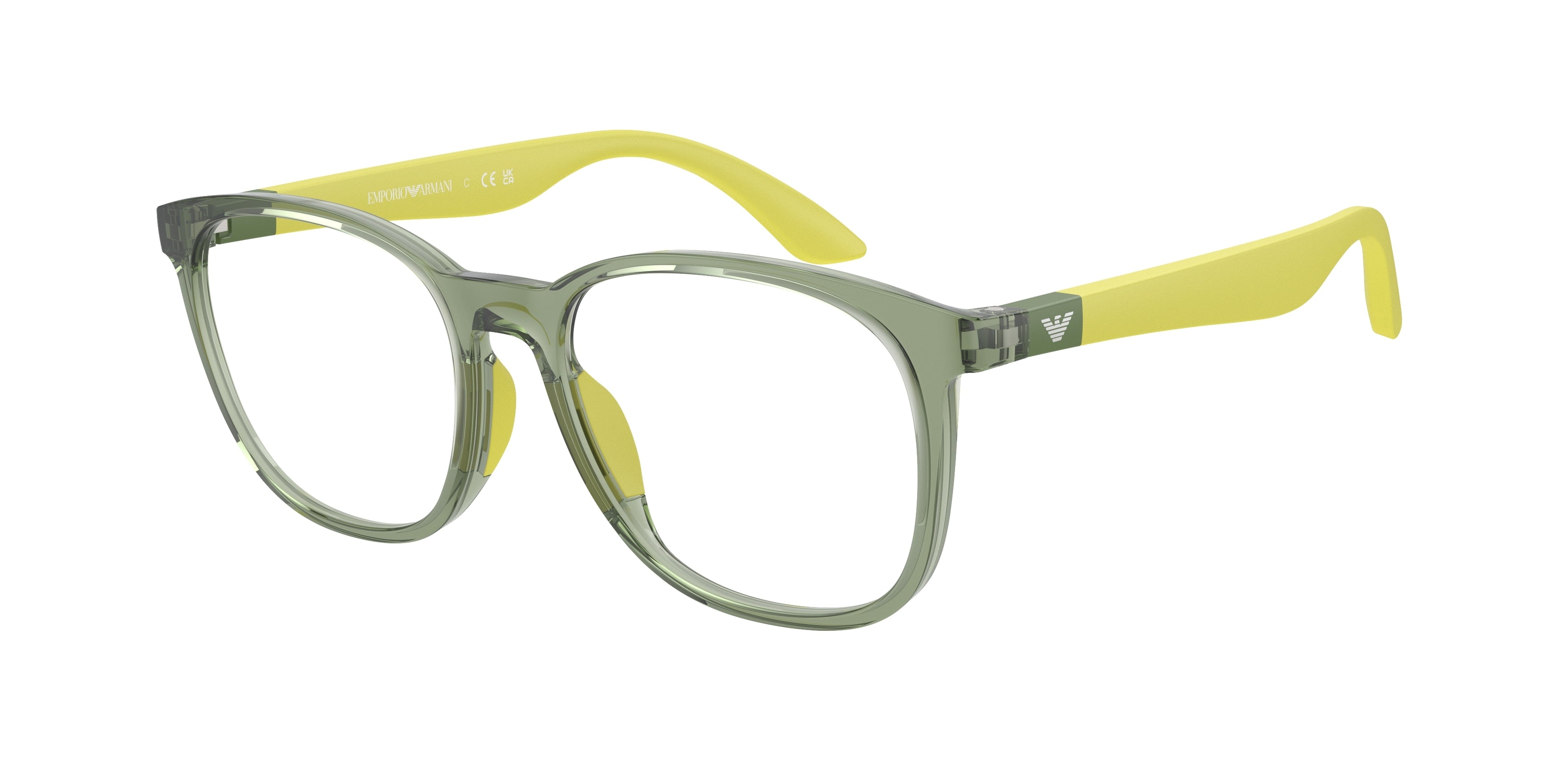 Emporio Armani Kids EK3004F Phantos Eyeglasses 5359-Shiny Transparent Green 49-130-16 - Color Map Green