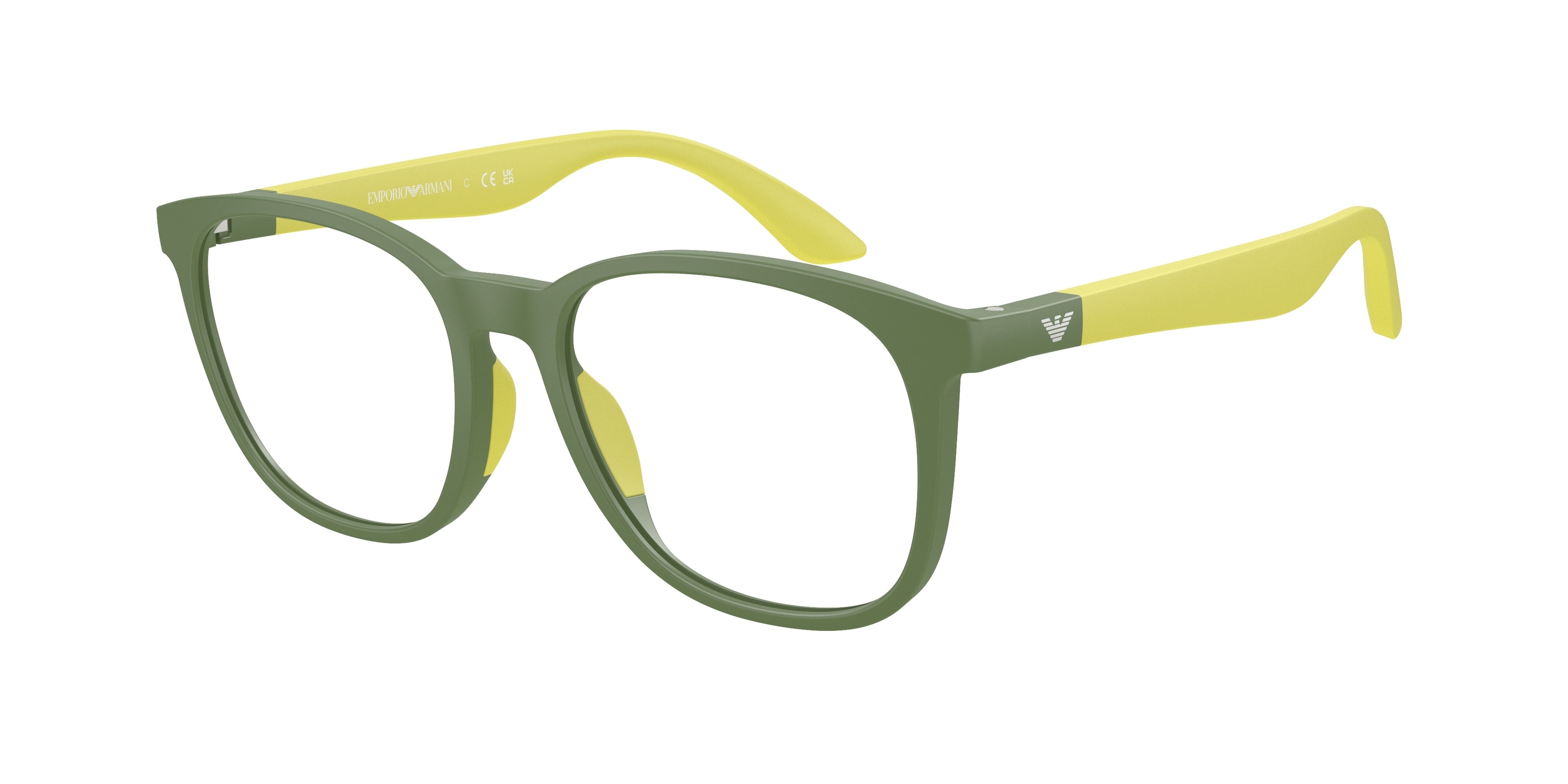 Emporio Armani Kids EK3004 Phantos Eyeglasses 6104-Matte Green 49-130-16 - Color Map Green