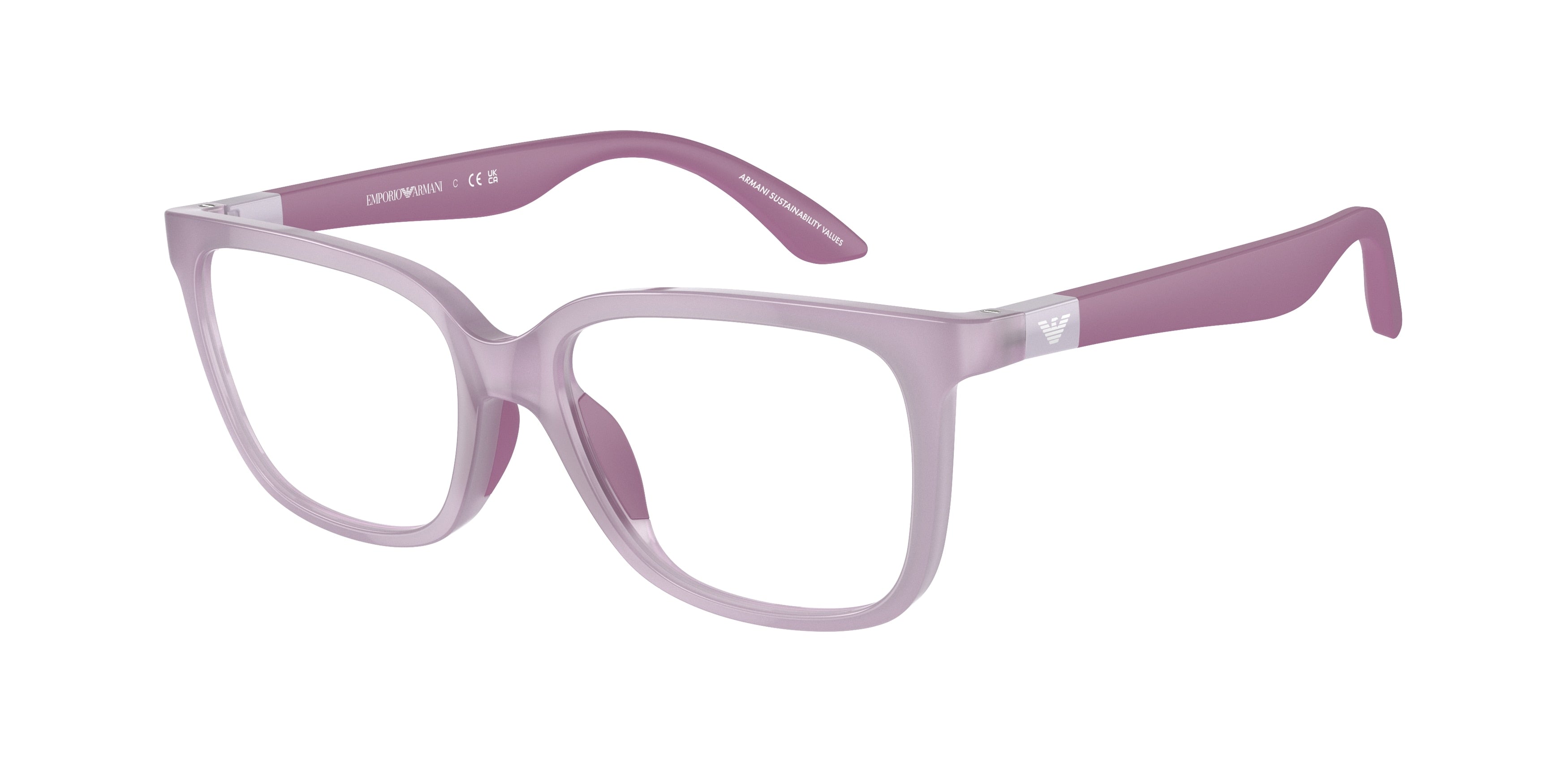 Emporio Armani Kids EK3006 Pillow Eyeglasses 6136-Opaline Lilac 49-130-15 - Color Map Violet
