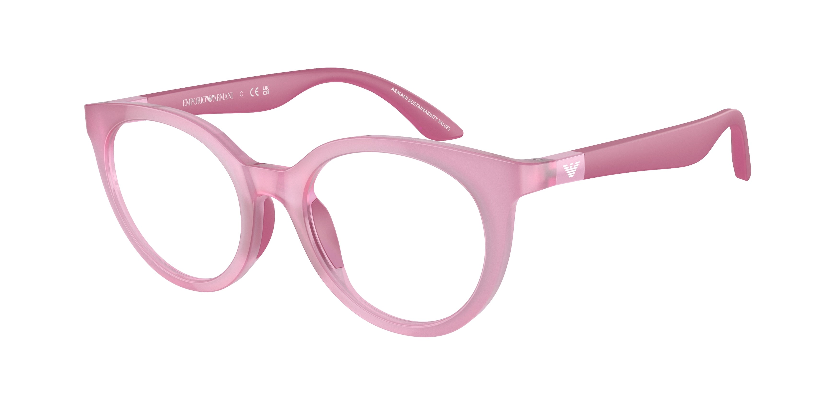 Emporio Armani Kids EK3007 Phantos Eyeglasses 6133-Opaline Pink 47-130-18 - Color Map Pink