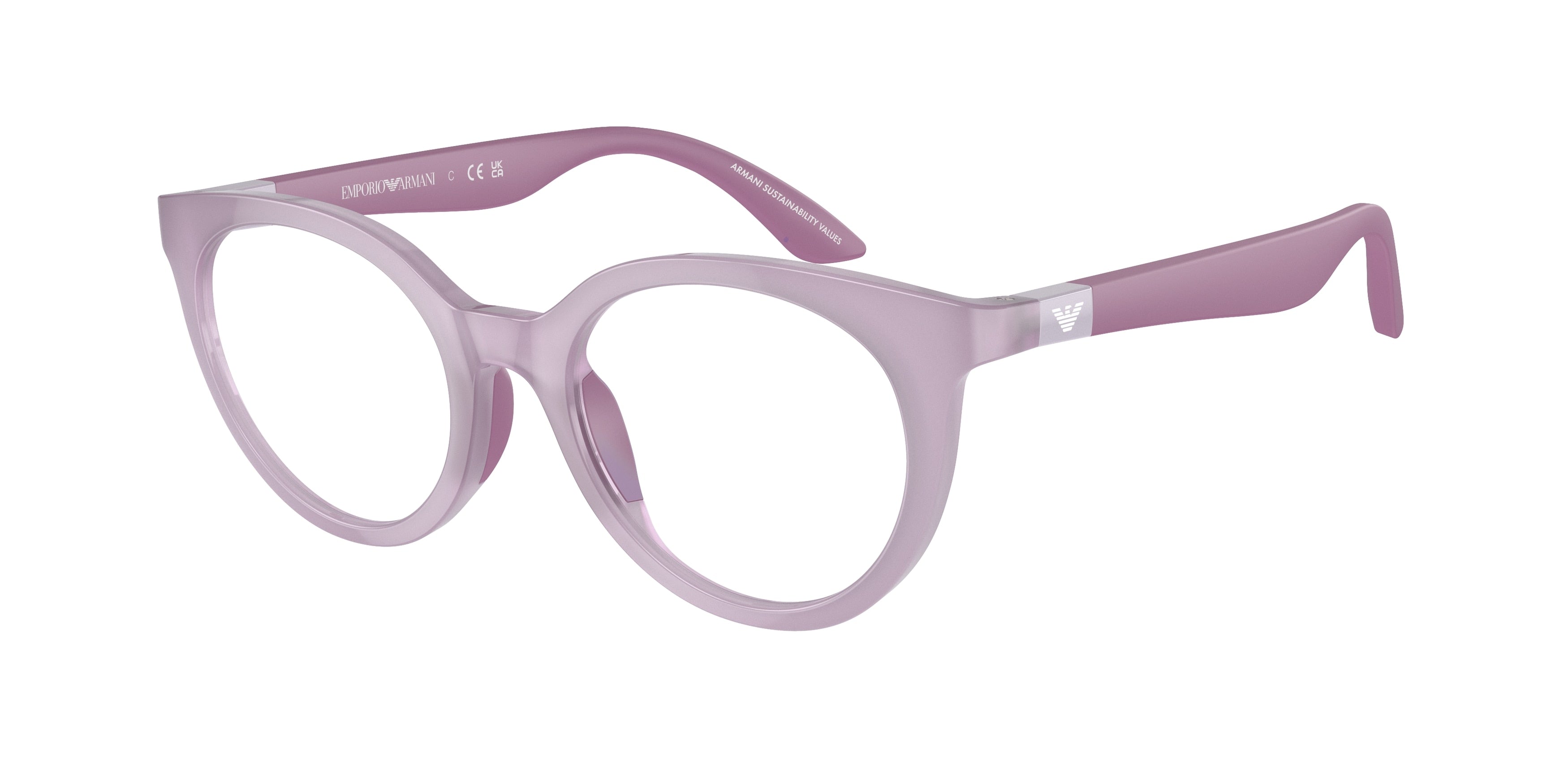 Emporio Armani Kids EK3007 Phantos Eyeglasses 6136-Opaline Lilac 47-130-18 - Color Map Violet