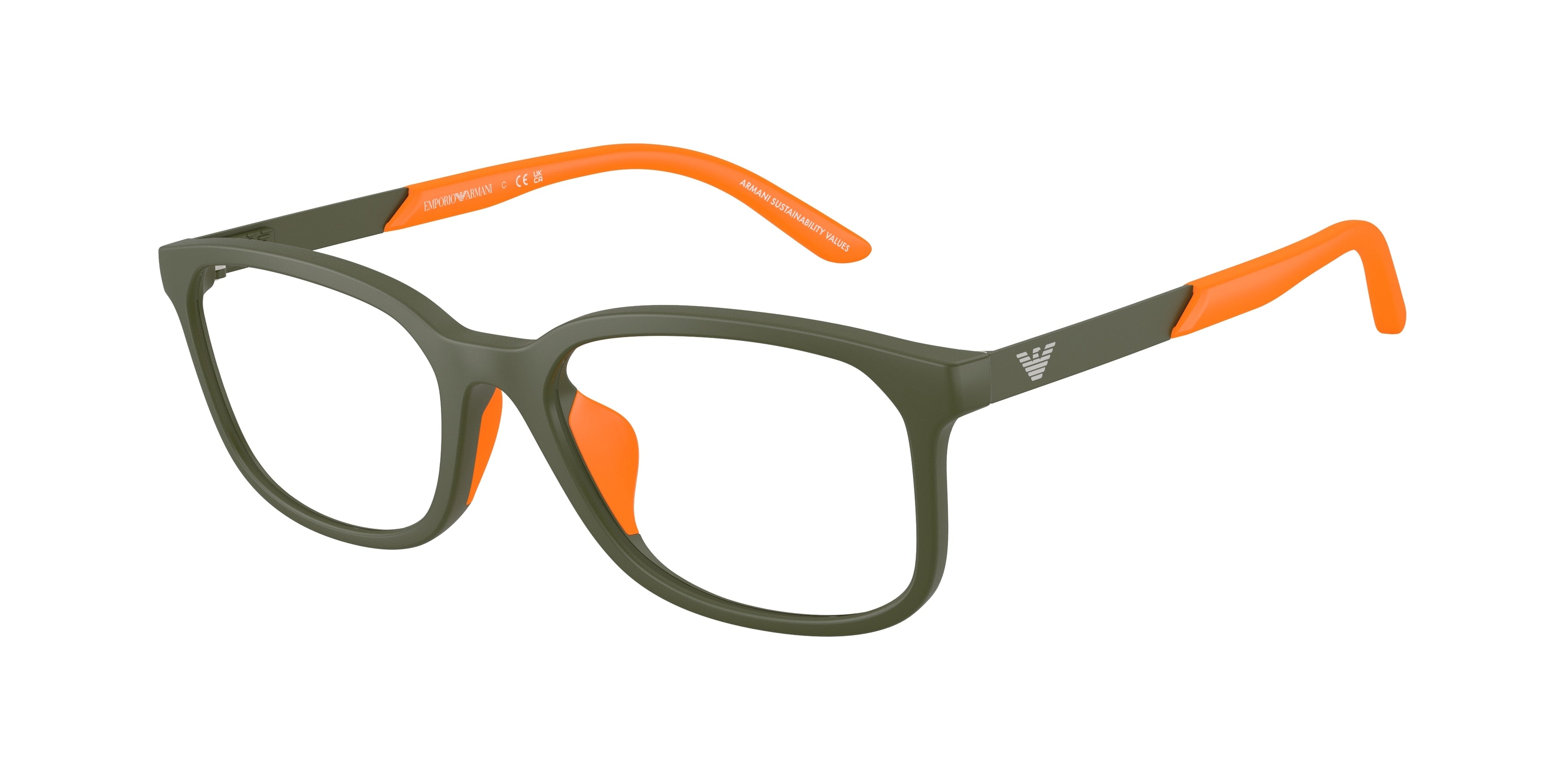 Emporio Armani Kids EK3008U Pillow Eyeglasses 6189-Matte Green 49-130-16 - Color Map Green