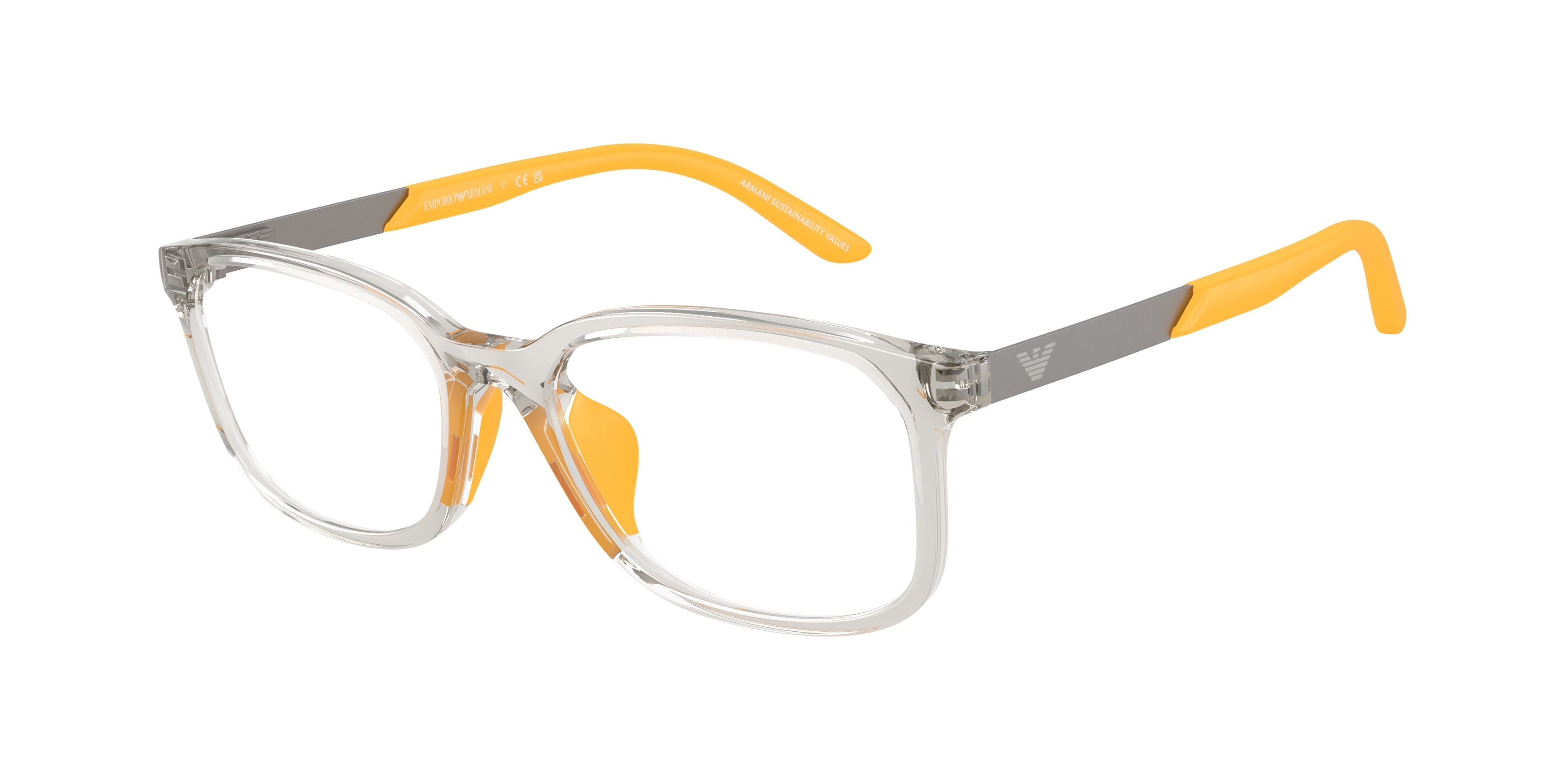 Emporio Armani Kids EK3008U Pillow Eyeglasses 6279-Transparent Grey 49-130-16 - Color Map Grey