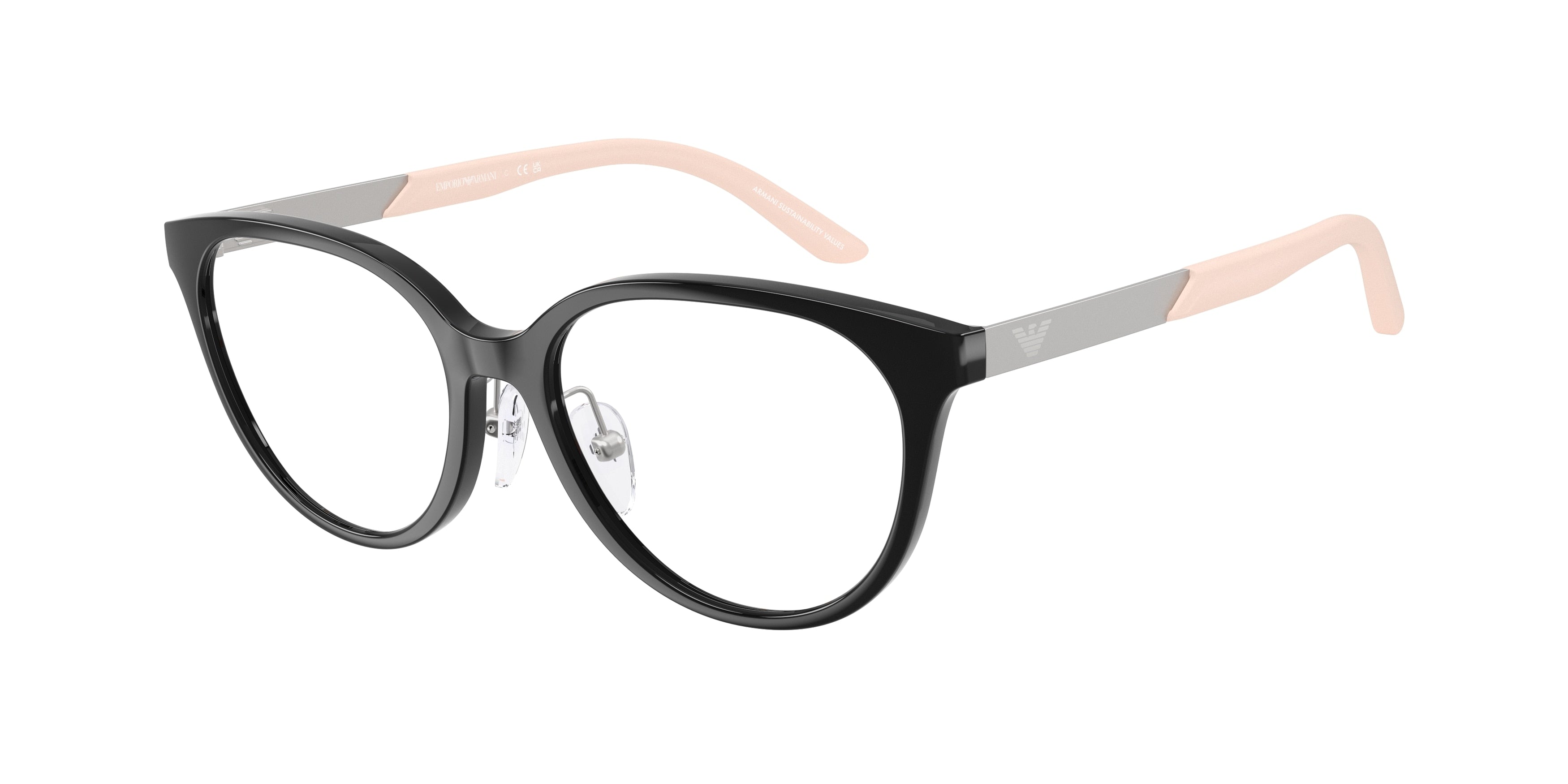 Emporio Armani Kids EK3010 Cat Eye Eyeglasses  5017-Shiny Black 48-130-15 - Color Map Black