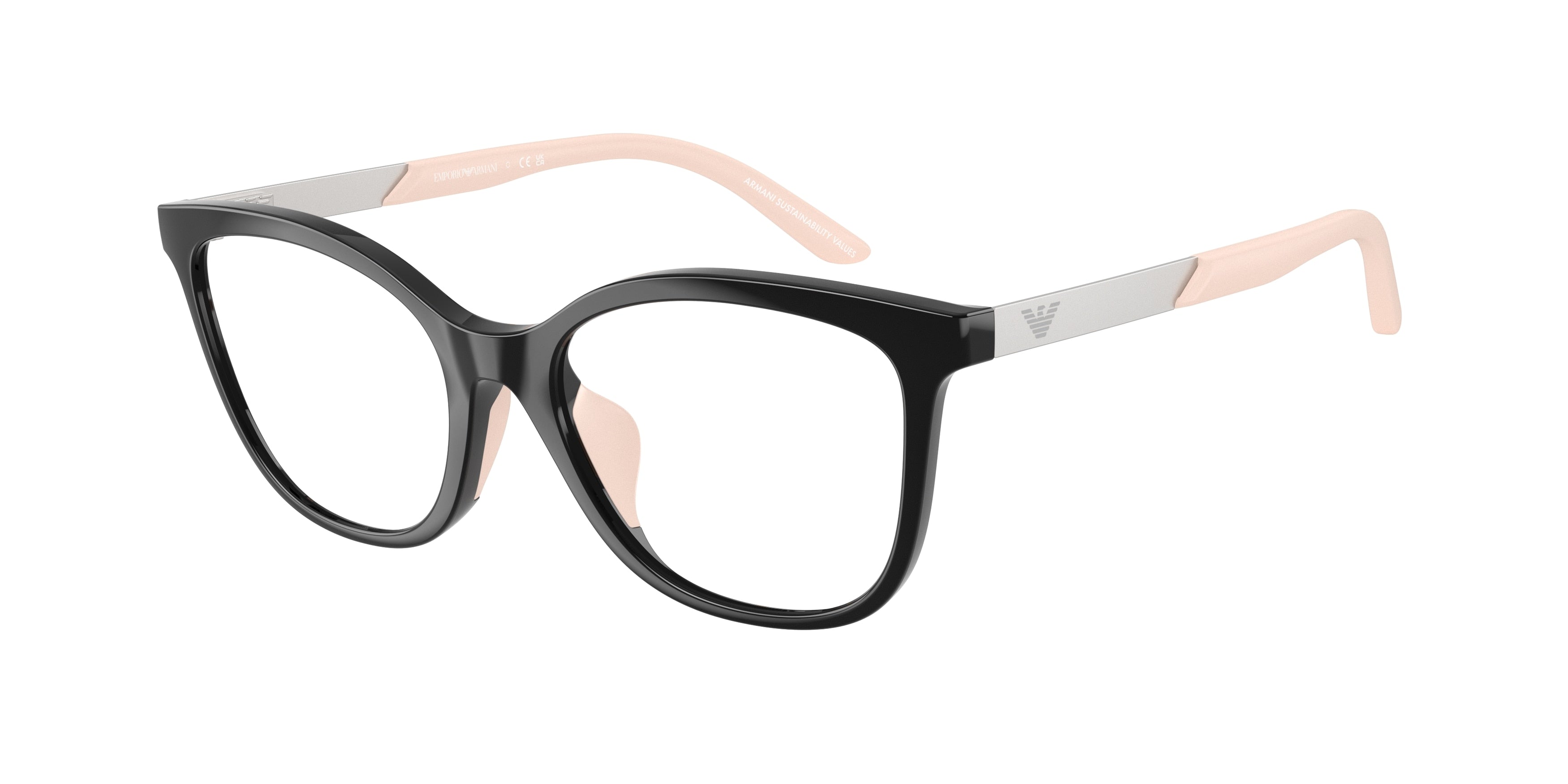 Emporio Armani Kids EK3011U Butterfly Eyeglasses  5017-Shiny Black 48-130-16 - Color Map Black
