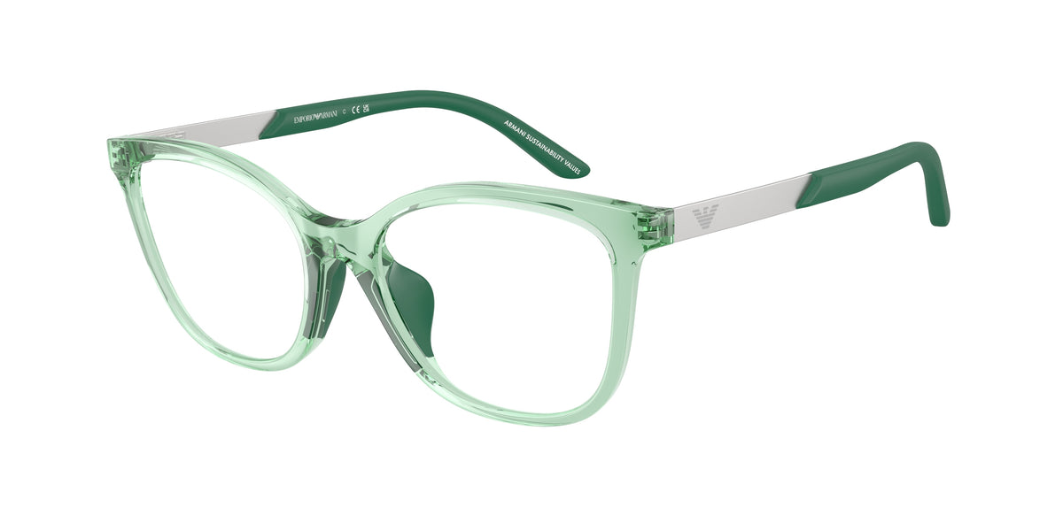 Emporio Armani Kids EK3011U Butterfly Eyeglasses 6281-Shiny Transparent Green 48-130-16 - Color Map Green