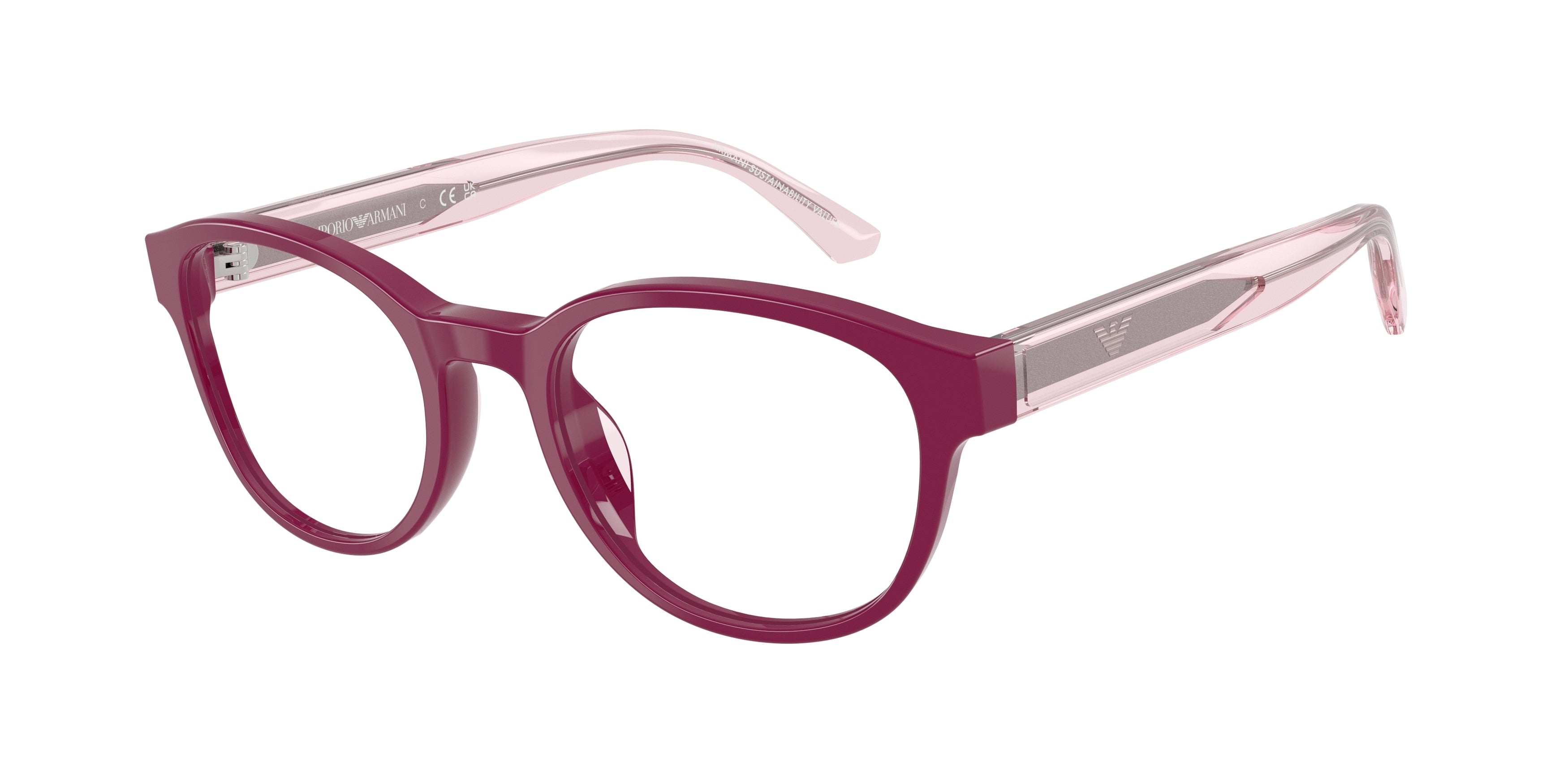 Emporio Armani Kids EK3012U Phantos Eyeglasses 6383-Shiny Violet 49-130-19 - Color Map Violet