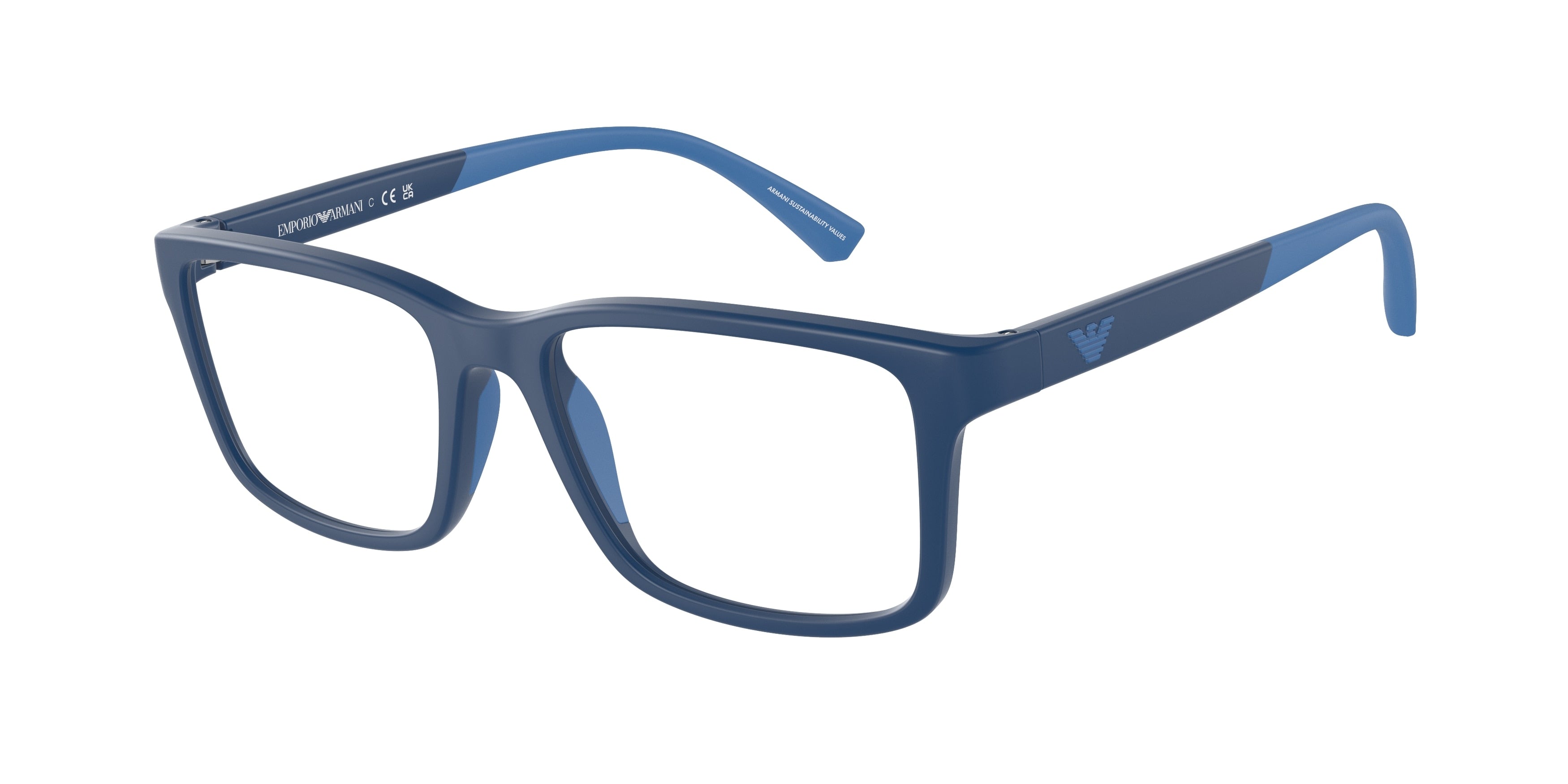 Emporio Armani Kids EK3203 Pillow Eyeglasses 5088-Matte Blue 50-130-16 - Color Map Blue