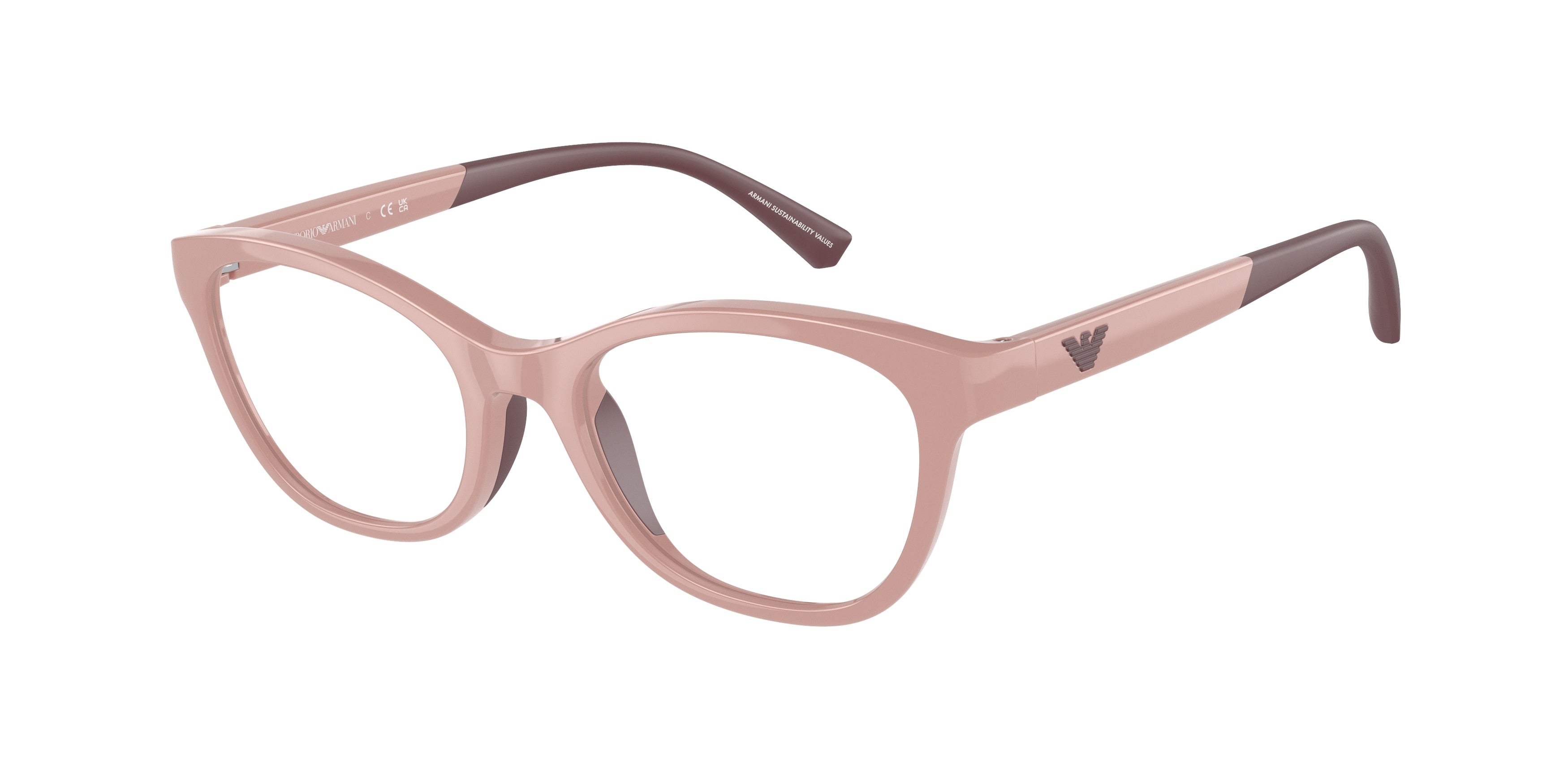 Emporio Armani Kids EK3204 Cat Eye Eyeglasses 5086-Shiny Pink 48-125-17 - Color Map Pink