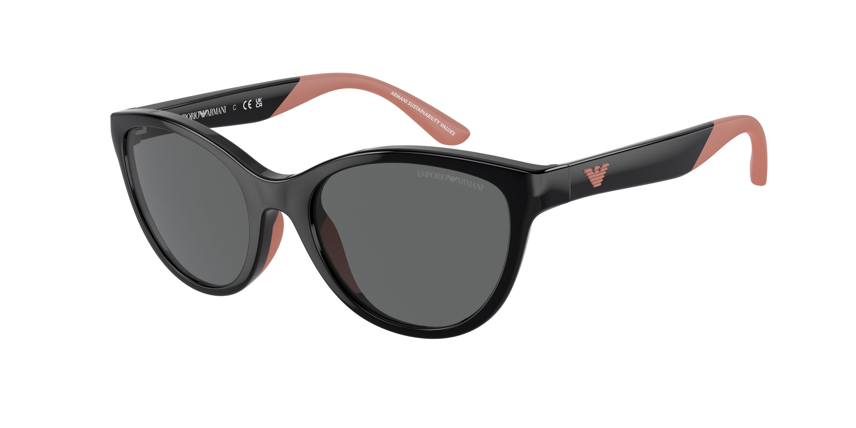 Emporio Armani Kids EK4003F Cat Eye Sunglasses 501787-Shiny Black 48-125-17 - Color Map Black