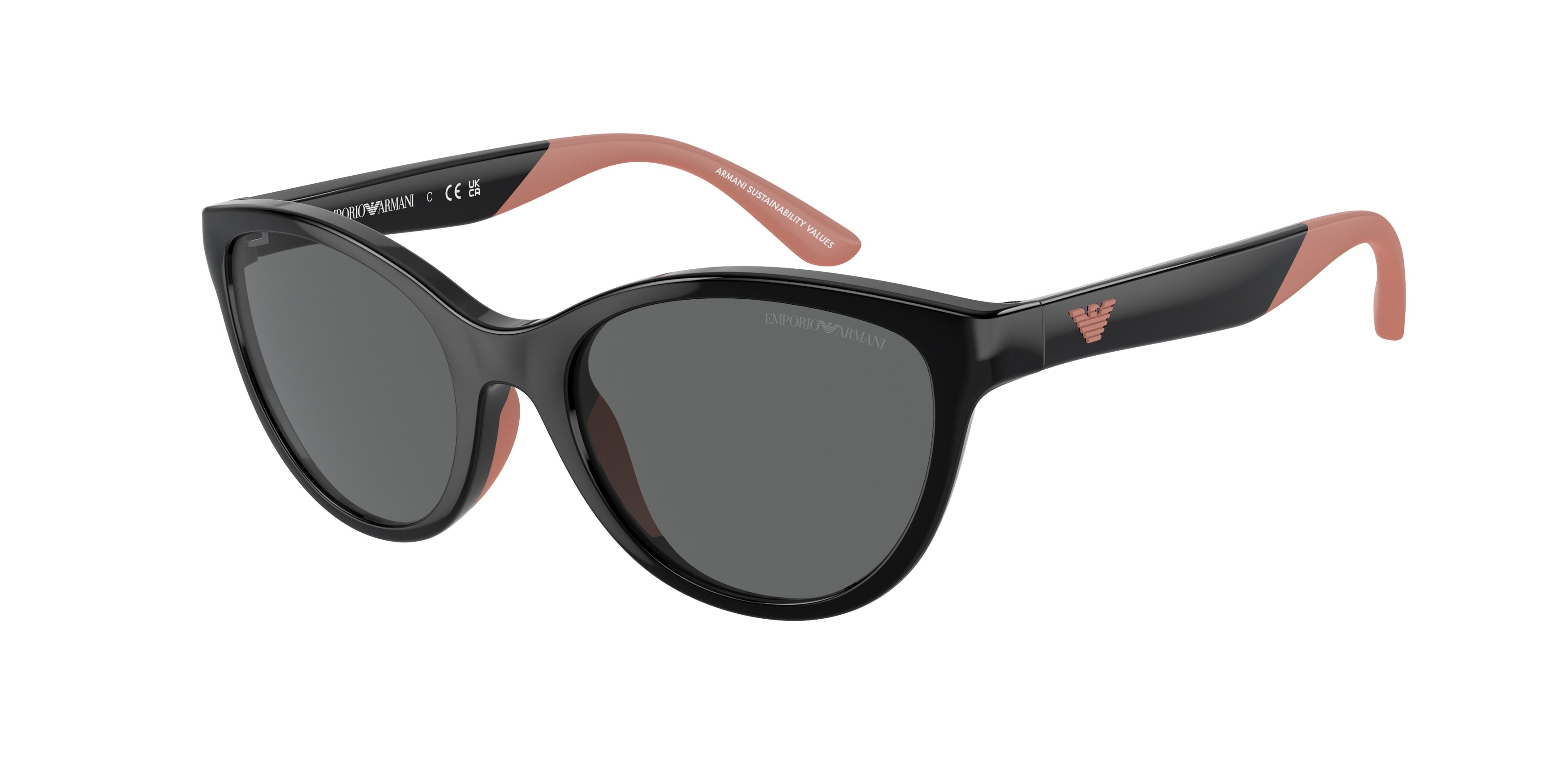 Emporio Armani Kids EK4003 Cat Eye Sunglasses 501787-Shiny Black 48-125-17 - Color Map Black
