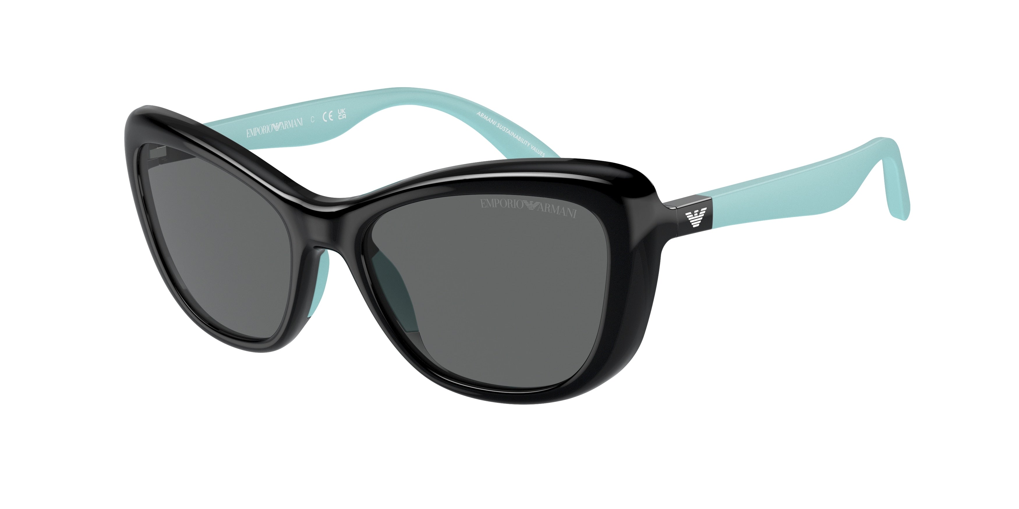 Emporio Armani Kids EK4004 Butterfly Sunglasses 501787-Black 50-125-16 - Color Map Black