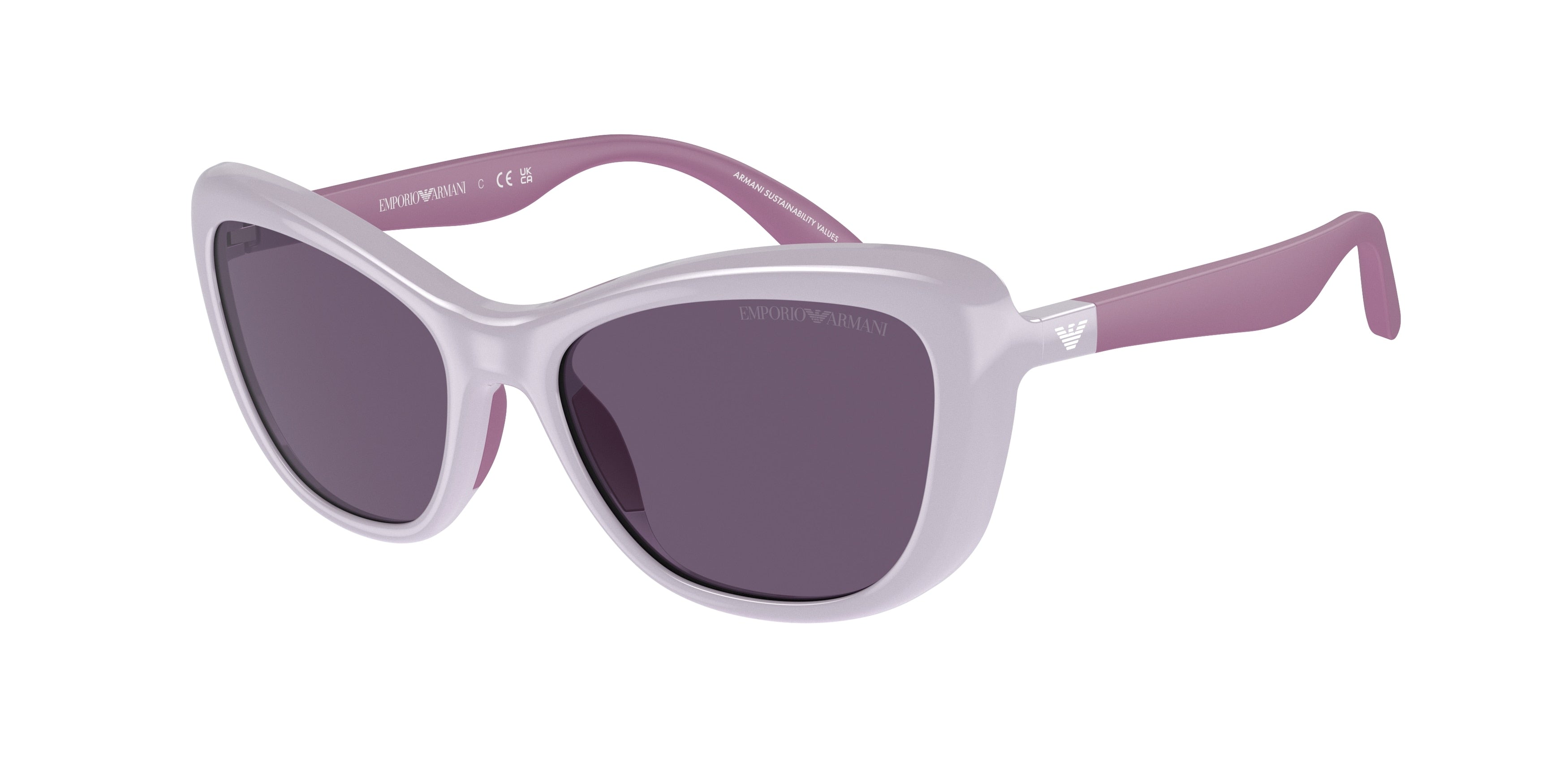 Emporio Armani Kids EK4004 Butterfly Sunglasses 61311A-Shiny Lilac 50-125-16 - Color Map Violet