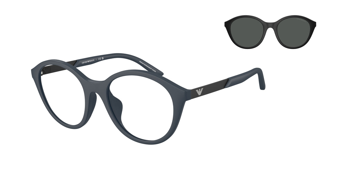 Emporio Armani Kids EK4005U Round Sunglasses 50881W-Matte Blue 48-130-18 - Color Map Blue