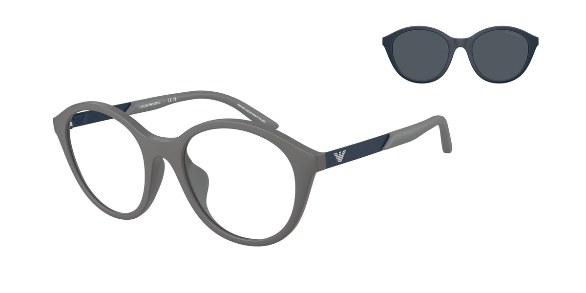 Emporio Armani Kids EK4005U Round Sunglasses 62771W-Matte Grey 48-130-18 - Color Map Grey