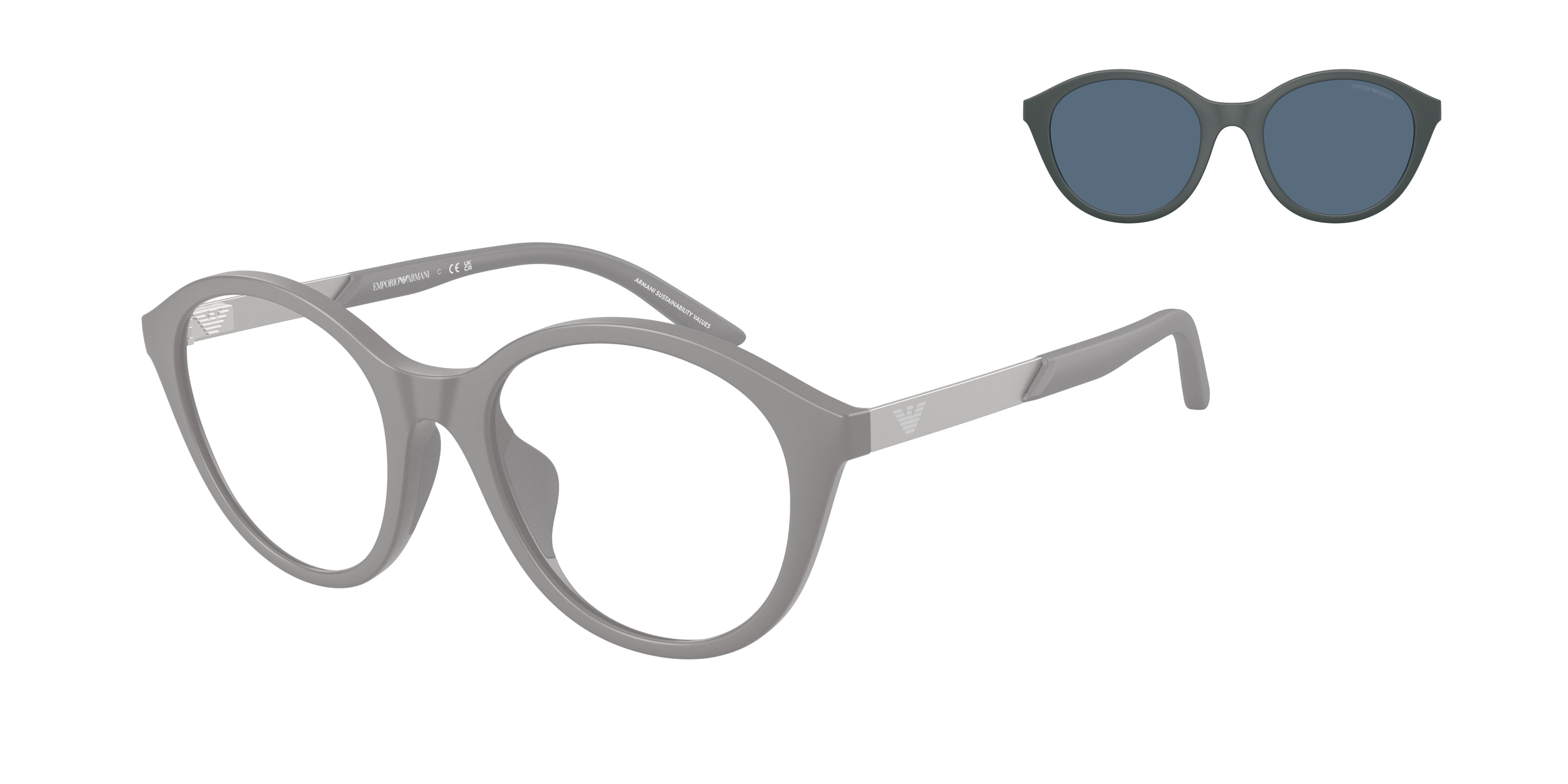 Emporio Armani Kids EK4005U Round Sunglasses Unisex — Free Shipping - 48-130-18 / 63481W-Matte Grey
