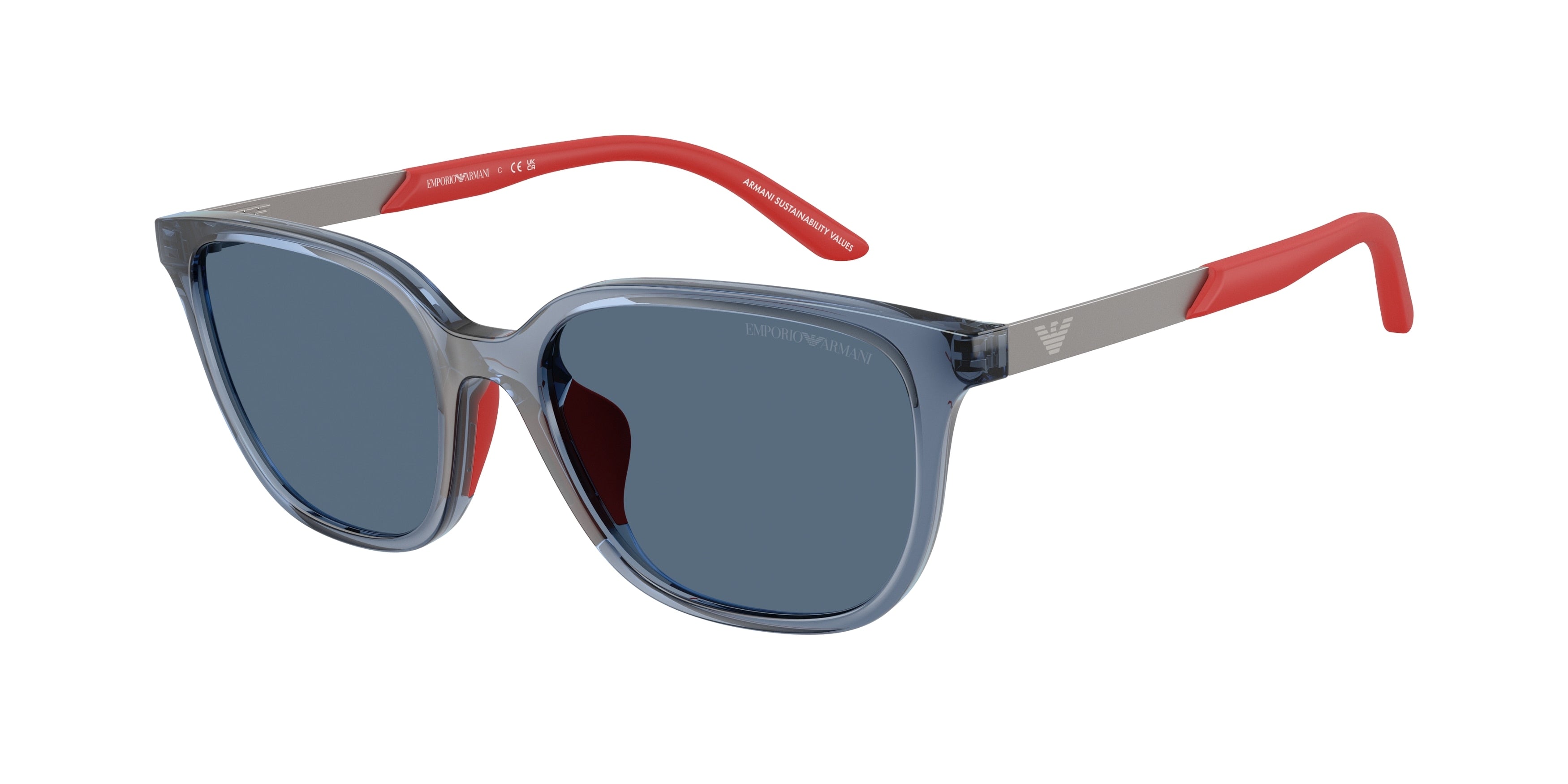Emporio Armani Kids EK4006U Pillow Sunglasses 627880-Transparent Blue 49-130-16 - Color Map Blue