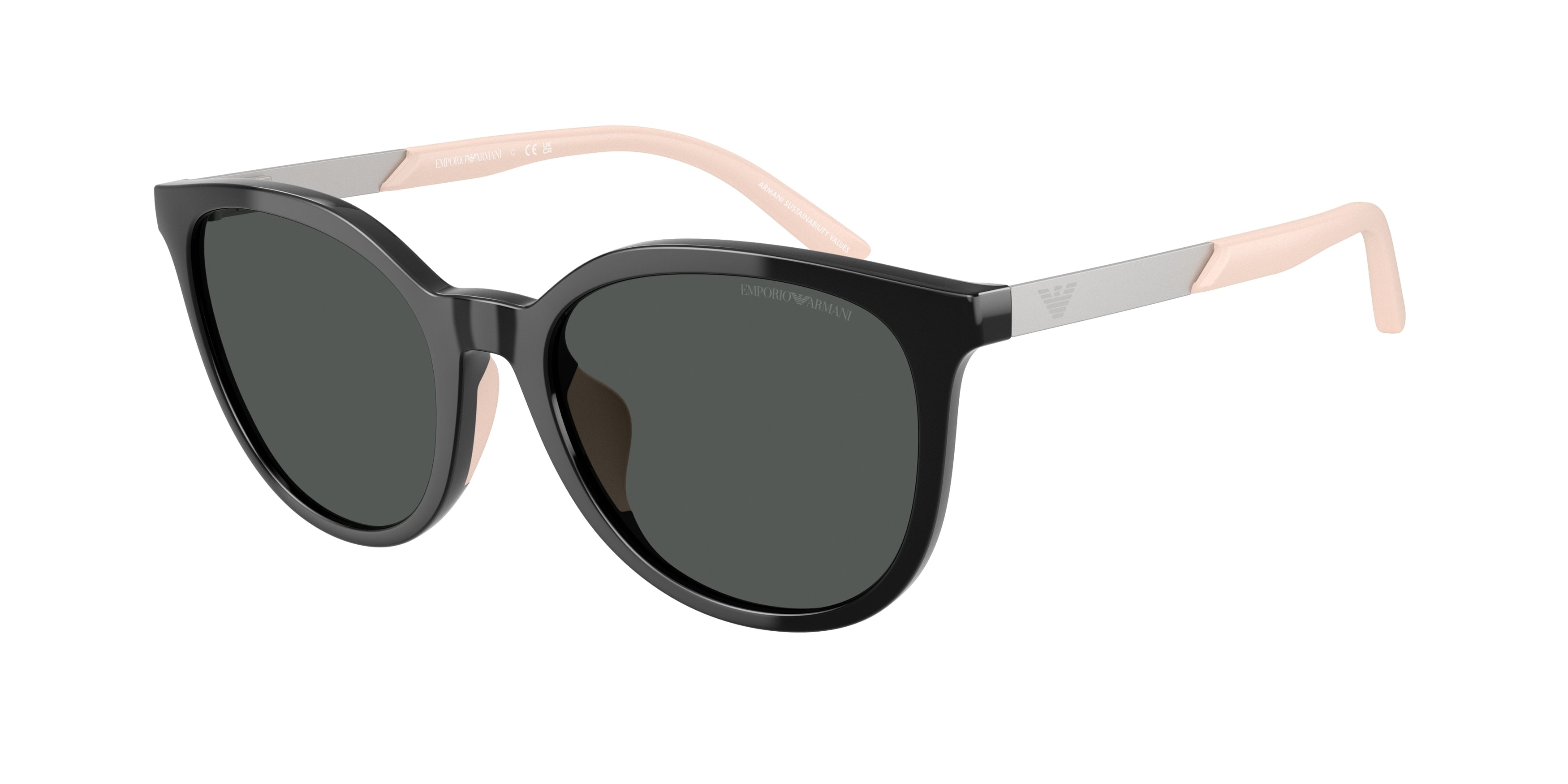 Emporio Armani Kids EK4007U Cat Eye Sunglasses 501787-Shiny Black 49-130-17 - Color Map Black
