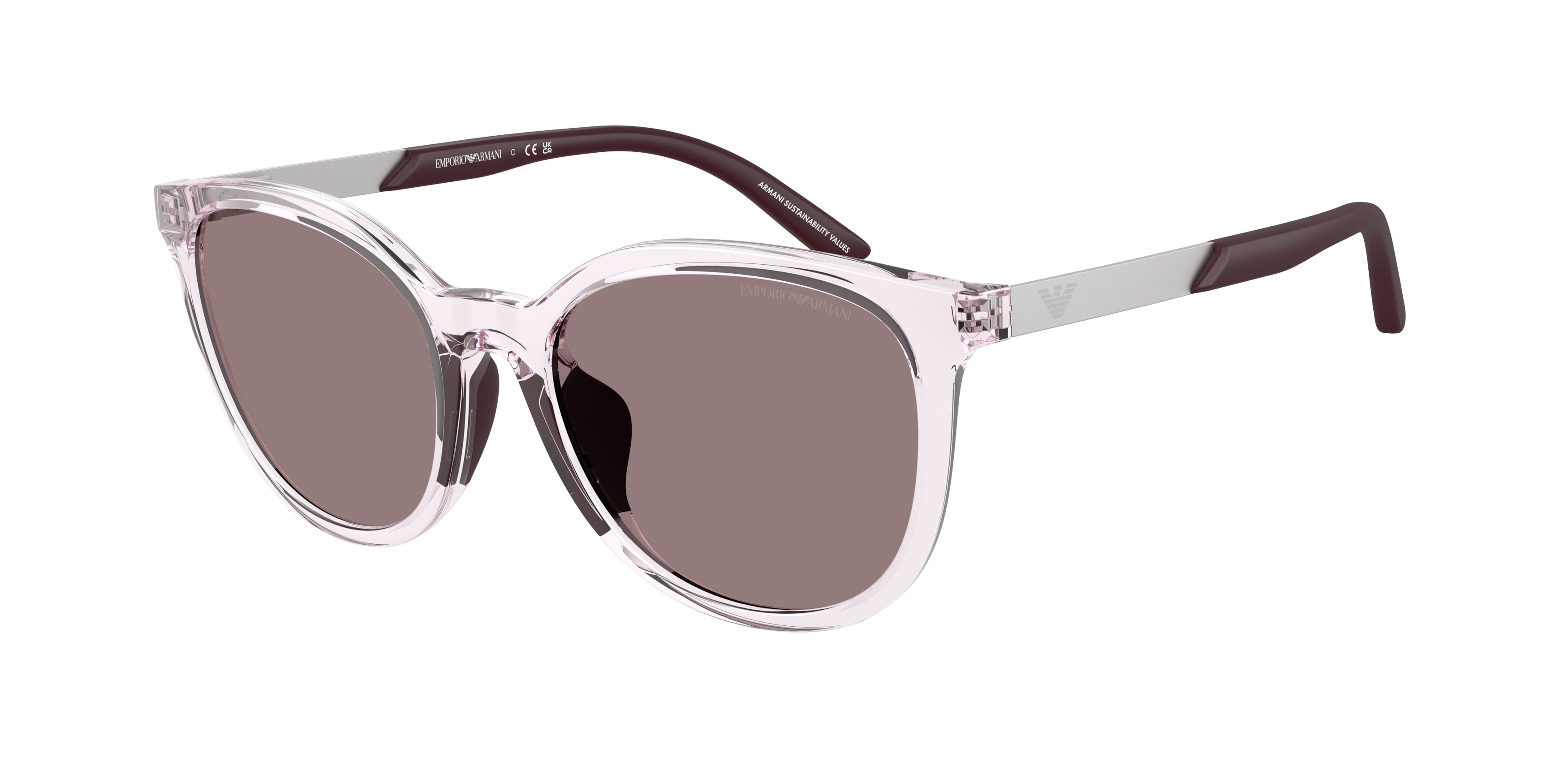 Emporio Armani Kids EK4007U Cat Eye Sunglasses 61397N-Shiny Transparent Pink 49-130-17 - Color Map Pink