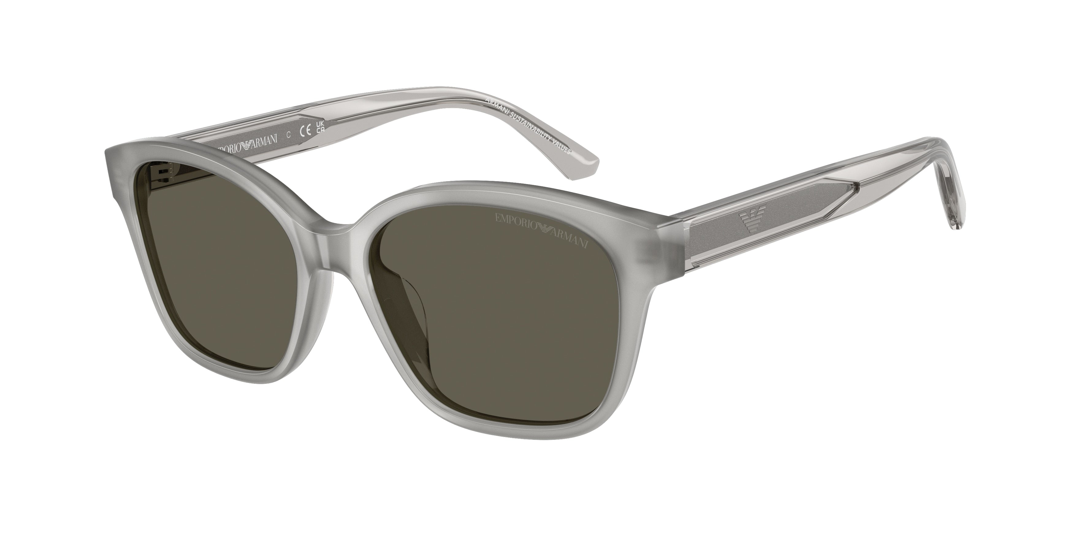 Emporio Armani Kids EK4009U Cat Eye Sunglasses 638693-Shiny Opal Grey 49-130-15 - Color Map Grey