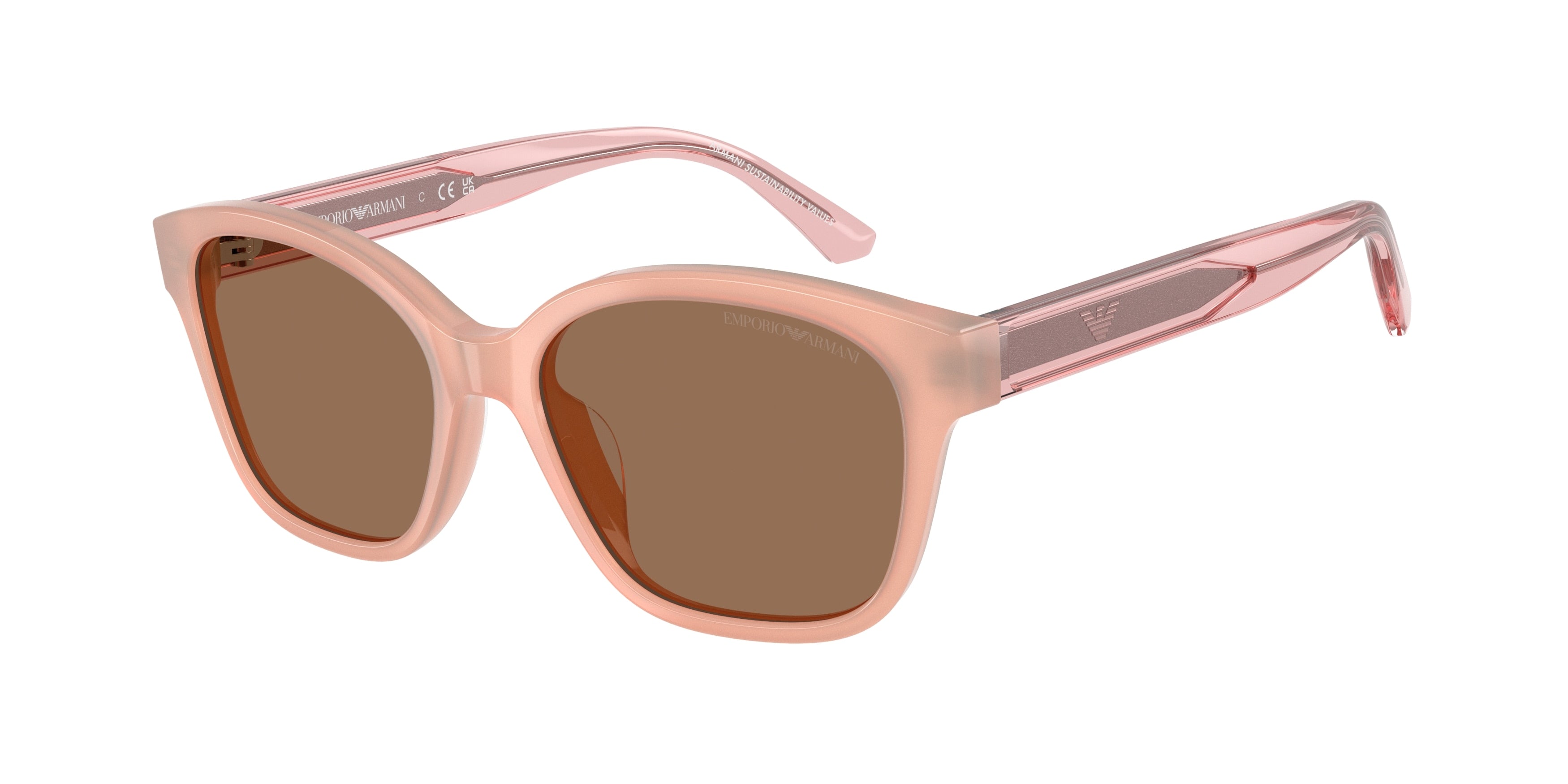 Emporio Armani Kids EK4009U Cat Eye Sunglasses 638773-Shiny Opal Pink 49-130-15 - Color Map Pink
