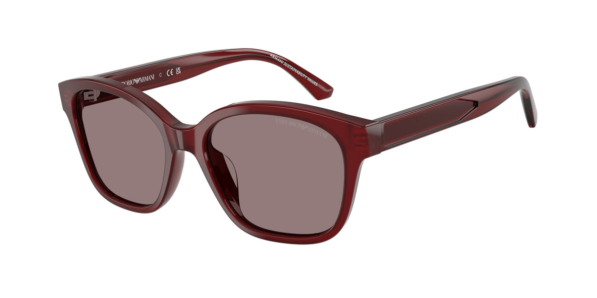 Emporio Armani Kids EK4009U Cat Eye Sunglasses 63897N-Shiny Opal Red 49-130-15 - Color Map Red
