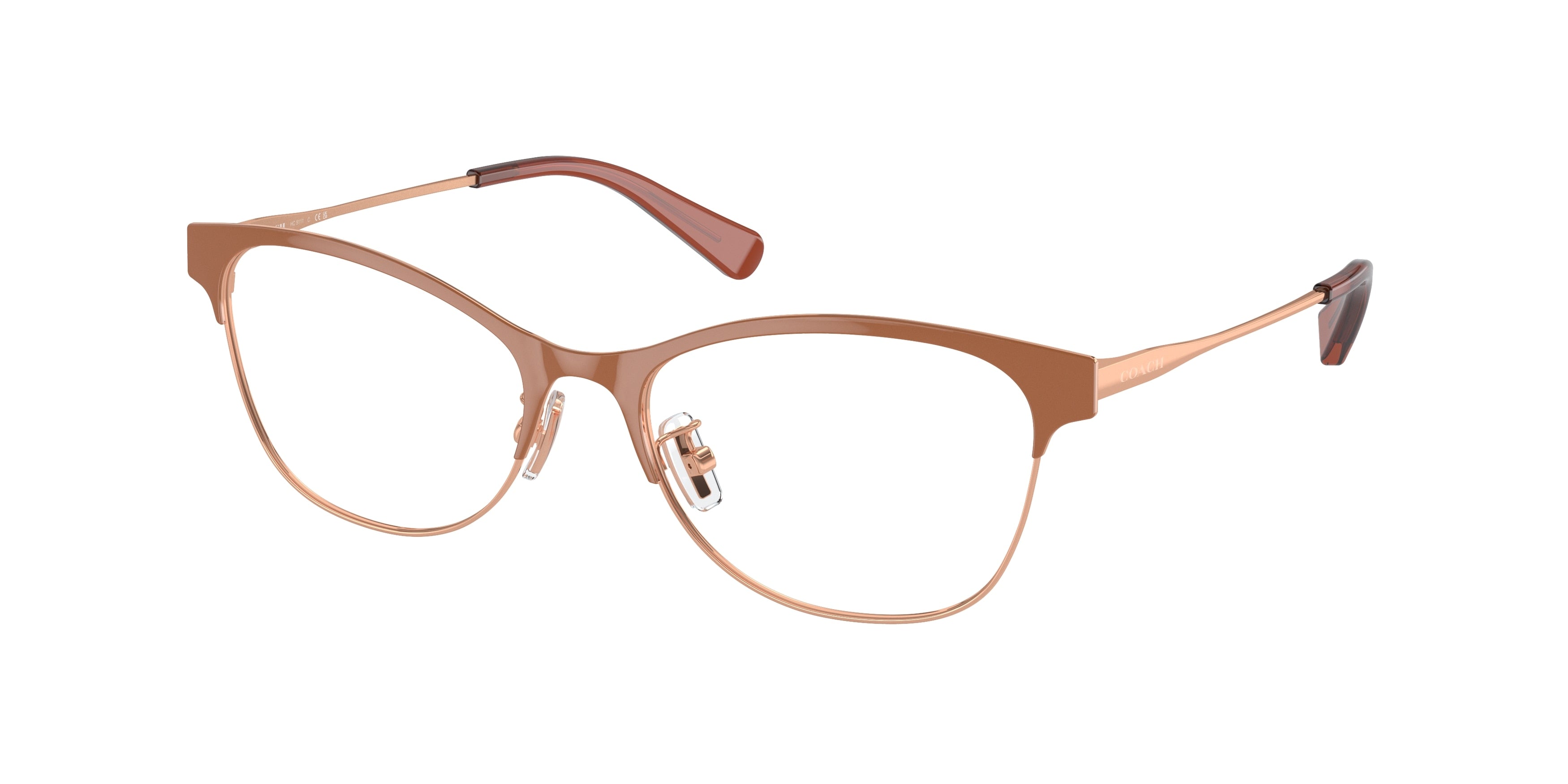 Coach HC5111 Cat Eye Eyeglasses  9331-Nutmeg/Rose Gold 53-140-17 - Color Map Pink