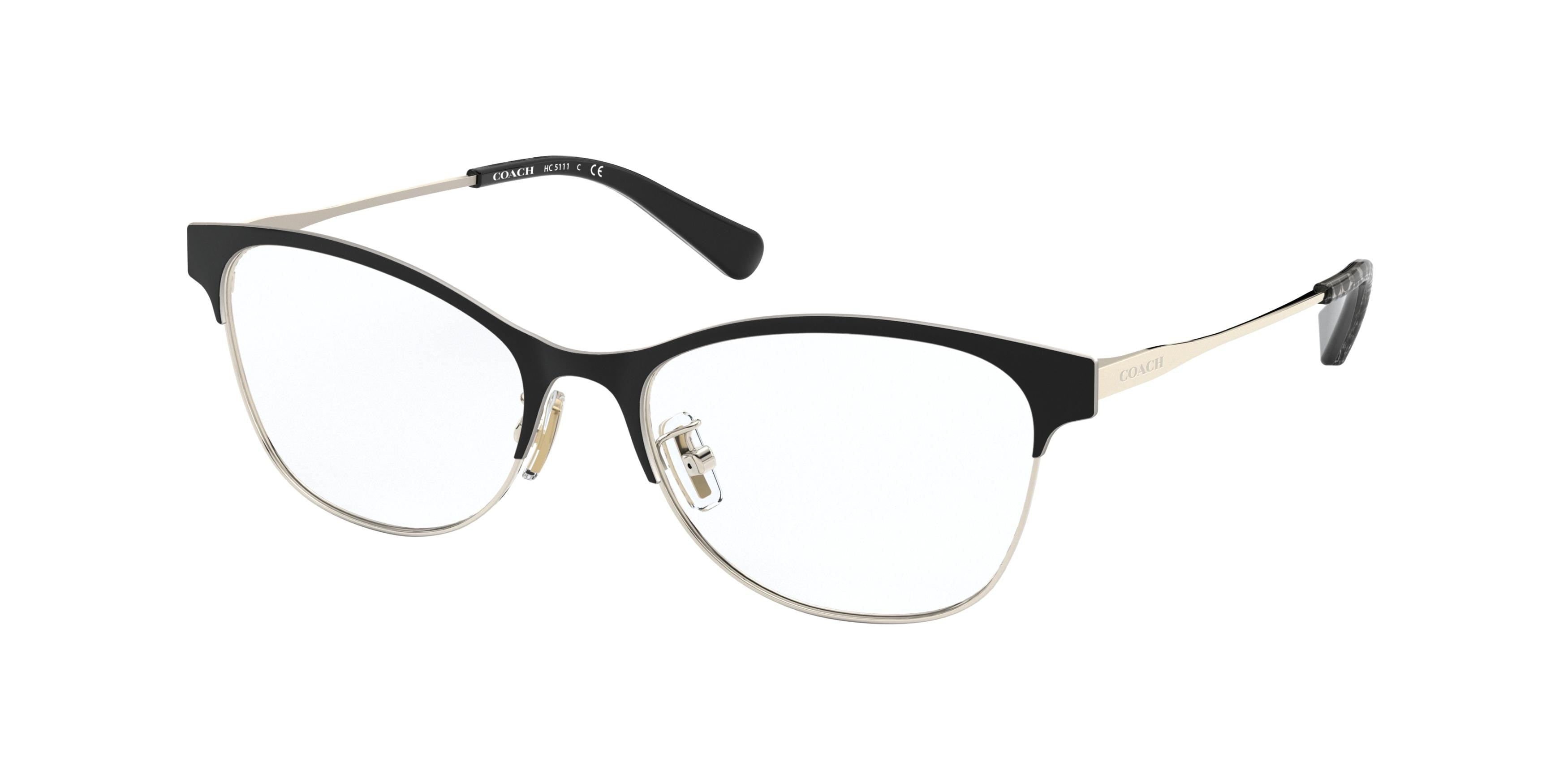 Coach HC5111 Cat Eye Eyeglasses 9346-Black / Light Gold 53-140-17 - Color Map Black