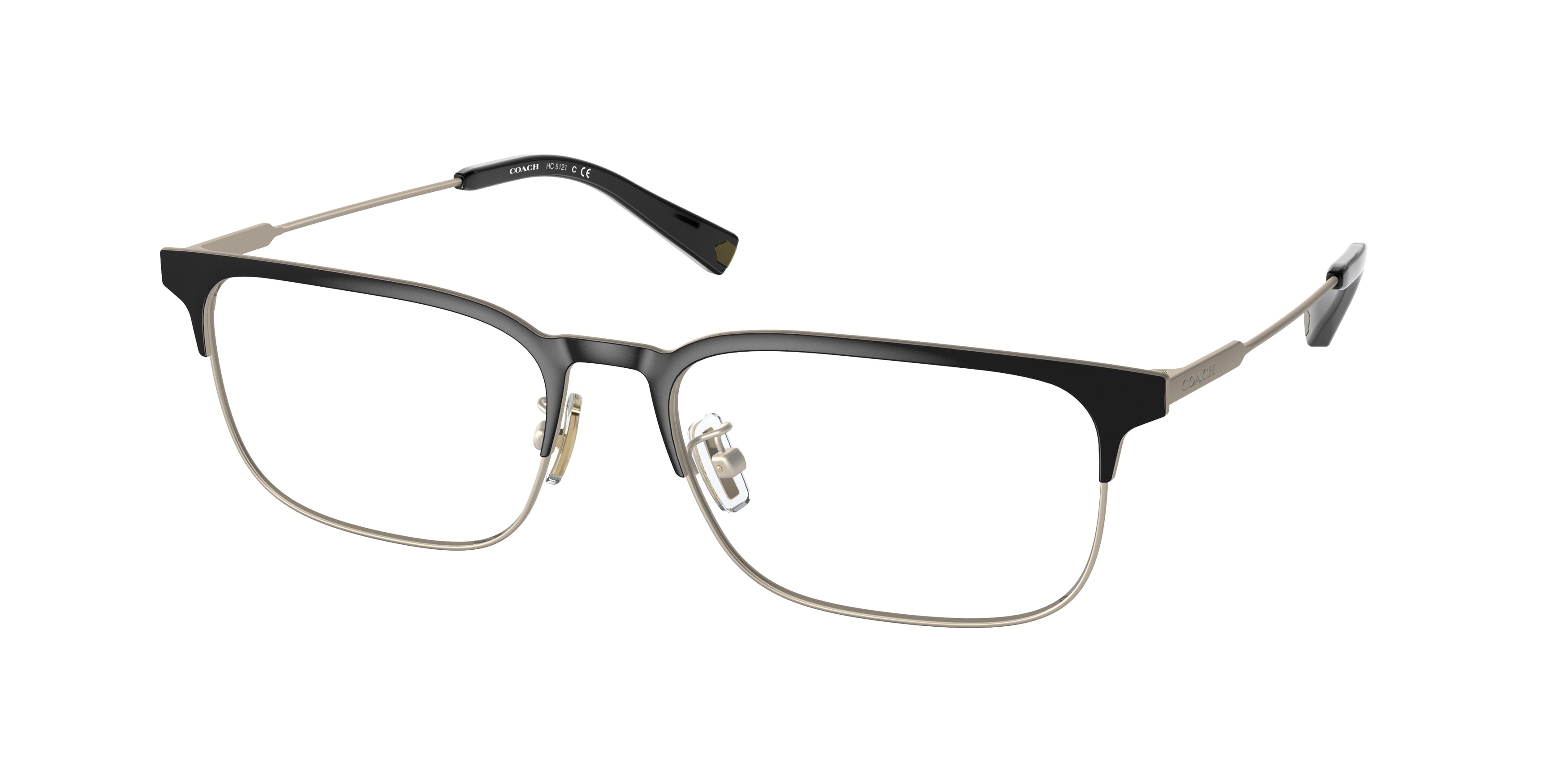 Coach C2100 HC5121 Rectangle Eyeglasses 9369-Matte Light Gold/Matte Black 58-145-17 - Color Map Gold