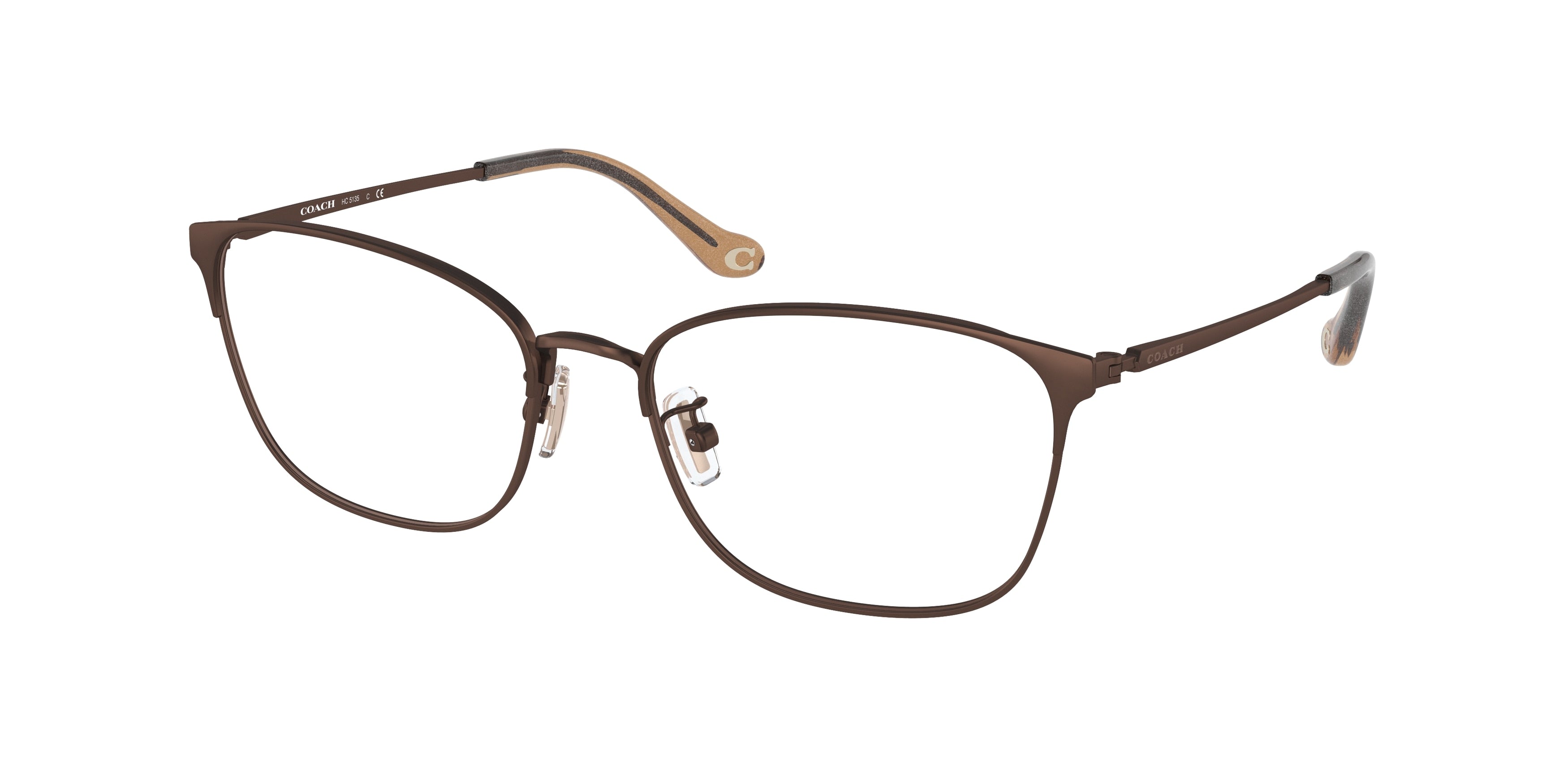 Coach HC5135 Rectangle Eyeglasses  9276-Satin Dark Brown 53-140-17 - Color Map Brown