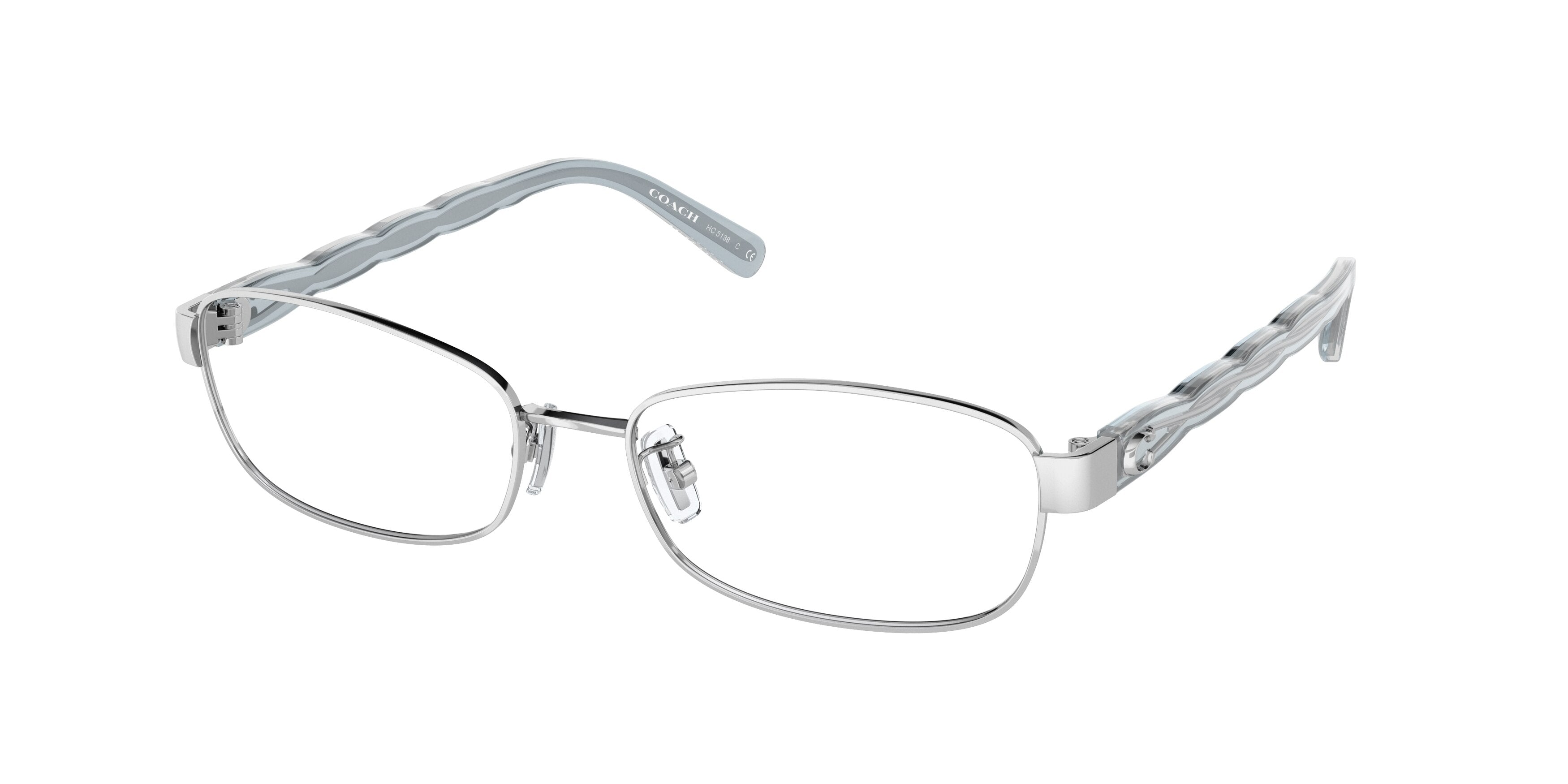 Coach HC5138 Rectangle Eyeglasses  9001-Shiny Silver 55-140-17 - Color Map Silver