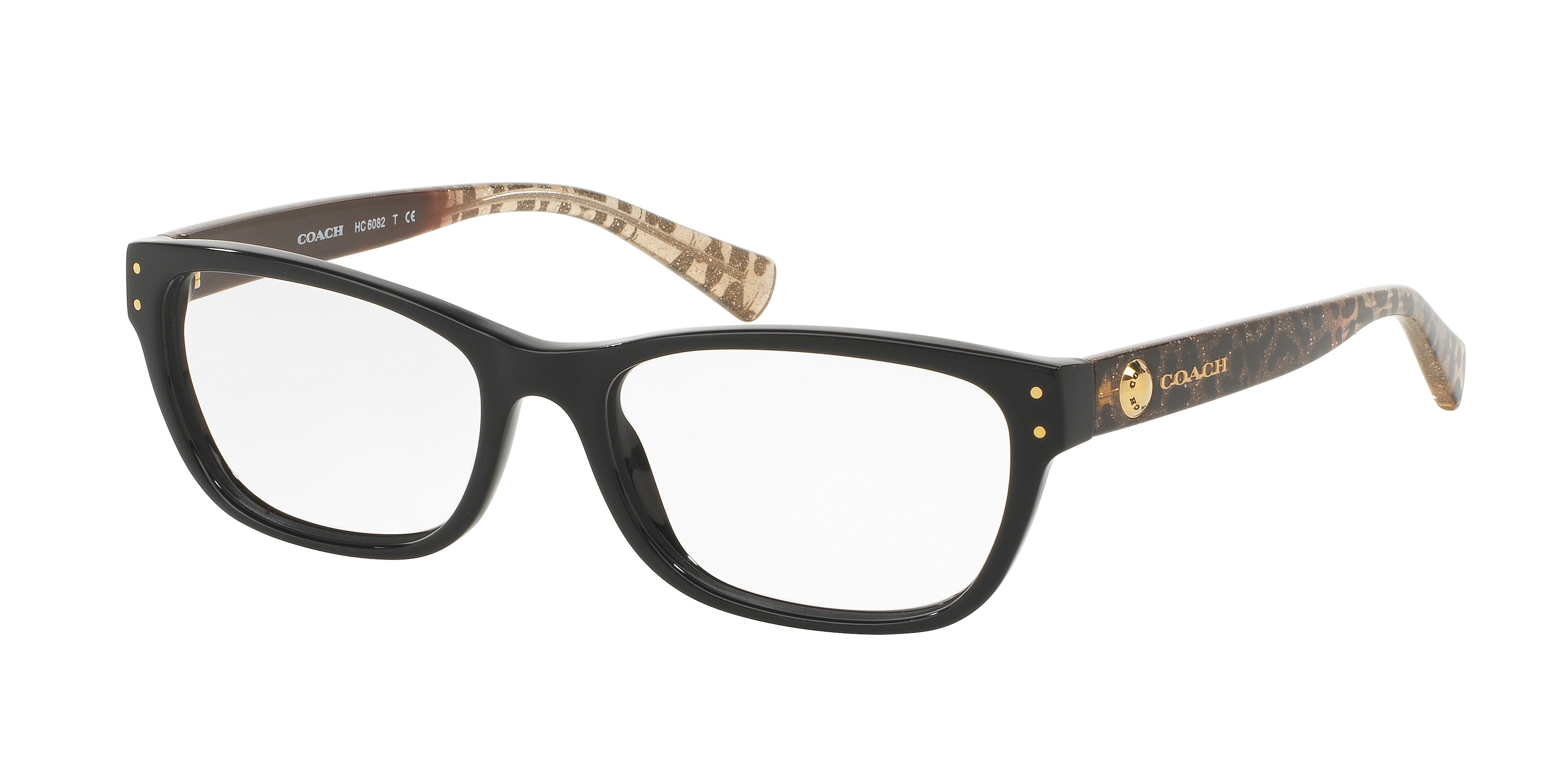 Coach HC6082 Rectangle Eyeglasses  5353-Black 53-135-17 - Color Map Black