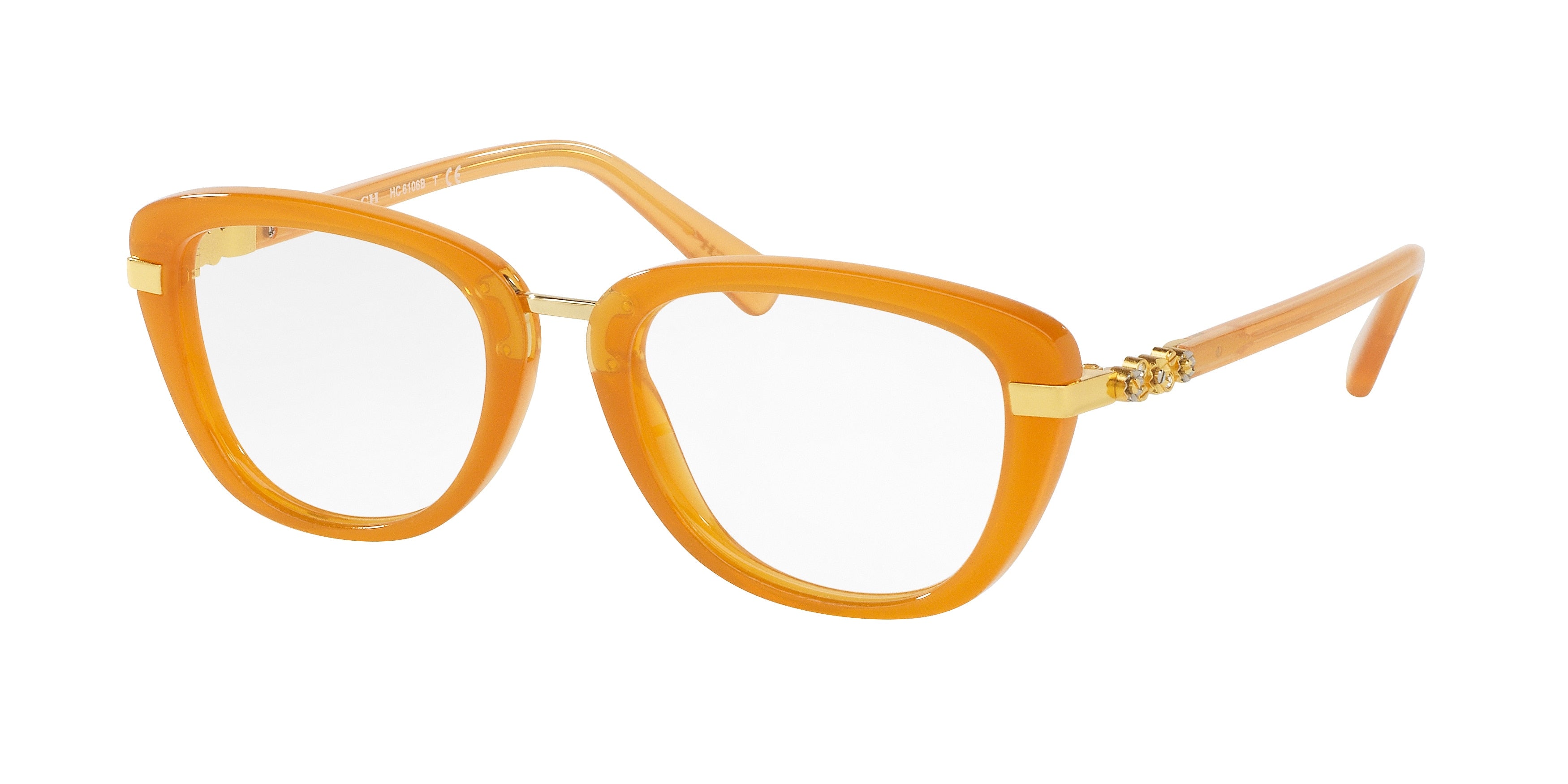 Coach HC6106B Square Eyeglasses  5455-Amber Gold 50-135-19 - Color Map Gold