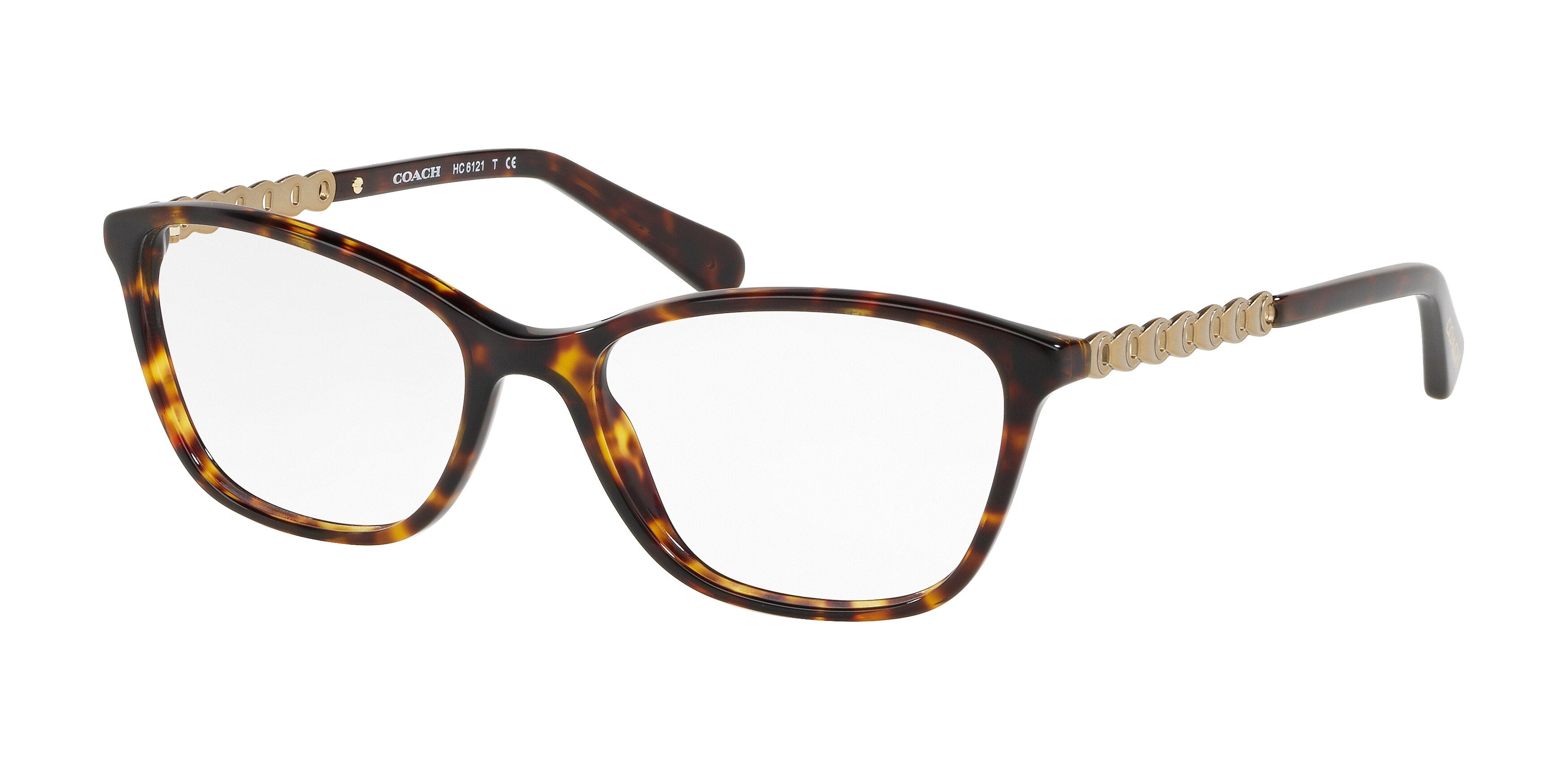Coach HC6121 Rectangle Eyeglasses  5485-Dark Tortoise 55-140-17 - Color Map Tortoise