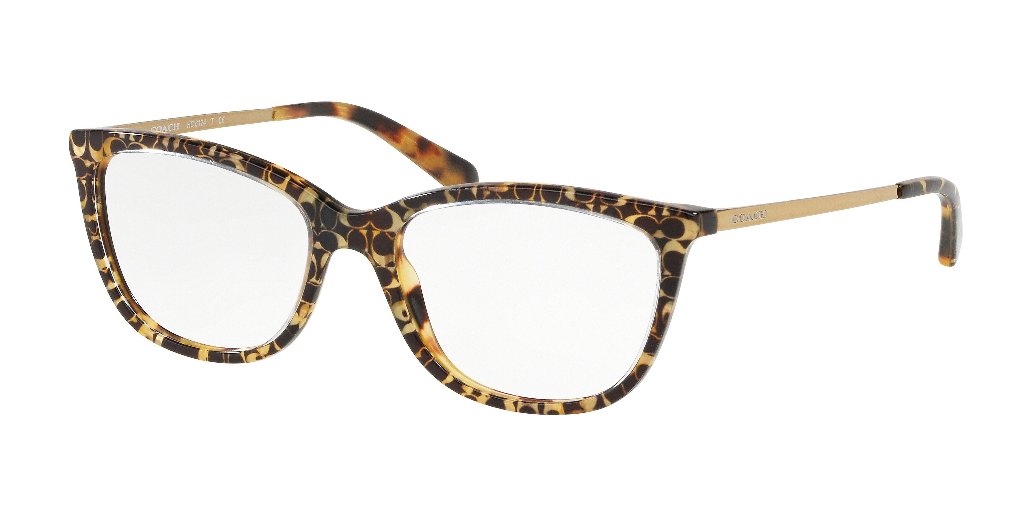 Coach HC6124 Rectangle Eyeglasses  5519-Spotty Tortoise Sig C Outside 53-140-17 - Color Map Tortoise