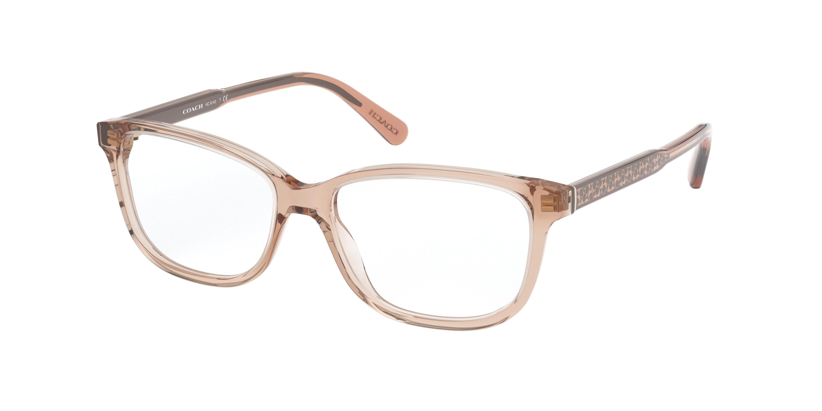 Coach HC6143 Pillow Eyeglasses  5561-Transparent Peach 52-140-15 - Color Map Pink