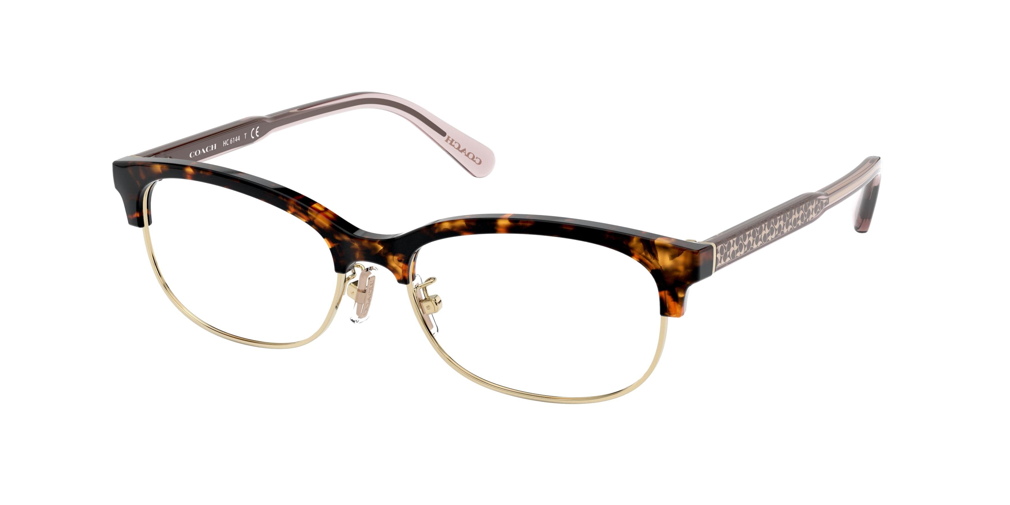 Coach HC6144 Rectangle Eyeglasses  5120-Dark Tortoise 53-140-16 - Color Map Tortoise