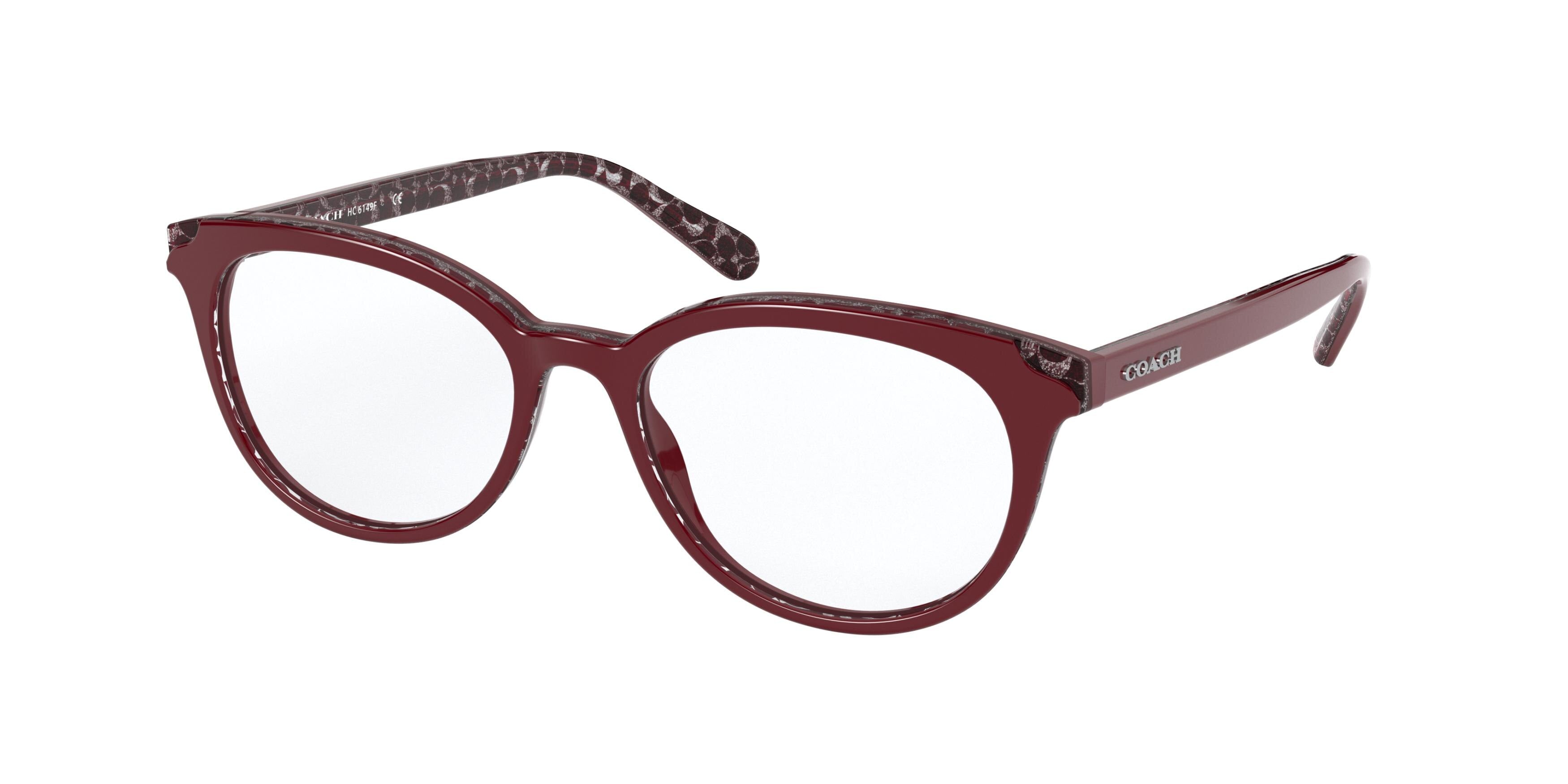 Coach HC6149F Phantos Eyeglasses  5584-Burgundy Glitter Signature C 52-140-17 - Color Map Violet
