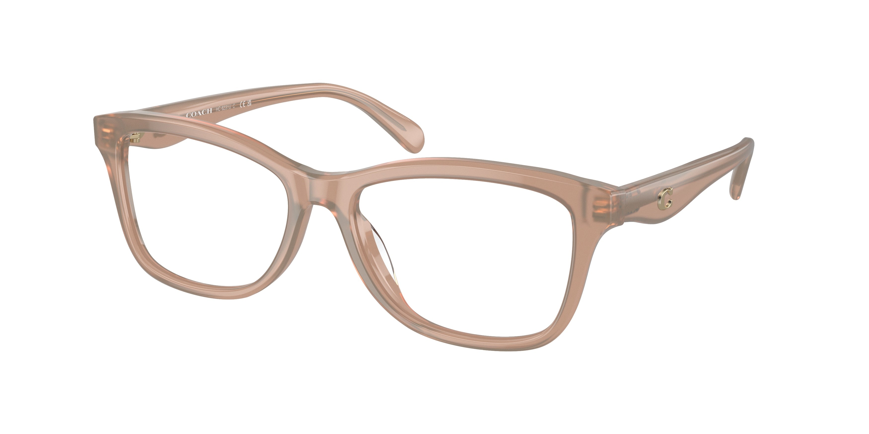 Coach HC6231U Rectangle Eyeglasses  5808-Milky Light Brown 54-140-16 - Color Map Brown