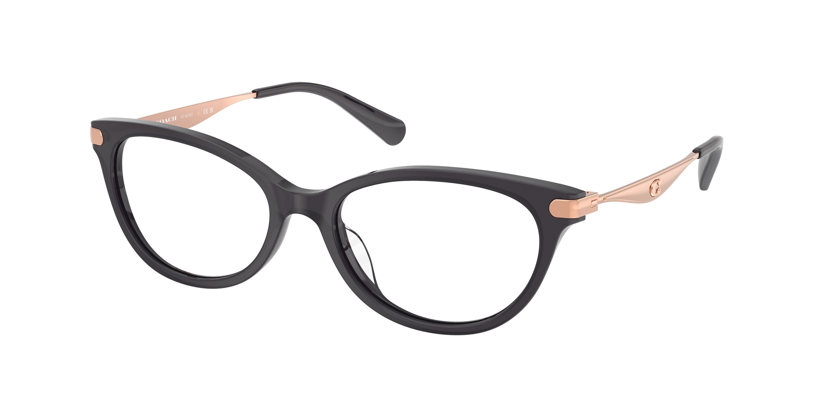 Coach HC6245U Pillow Eyeglasses  5104-Transparent Dark Grey 53-140-17 - Color Map Grey