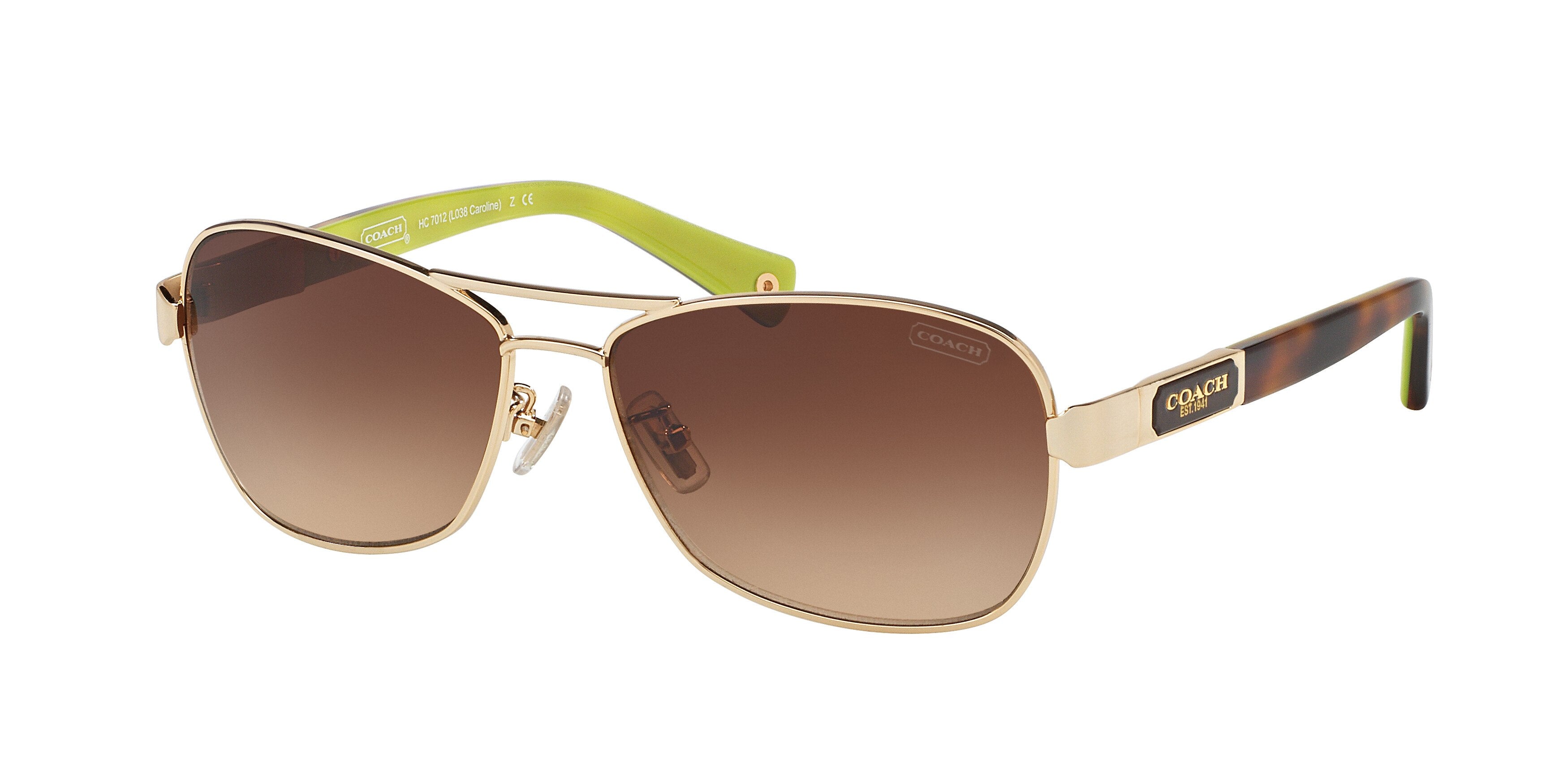 Coach L038 CAROLINE HC7012 Pilot Sunglasses 910013-Gold 56-130-14 - Color Map Gold
