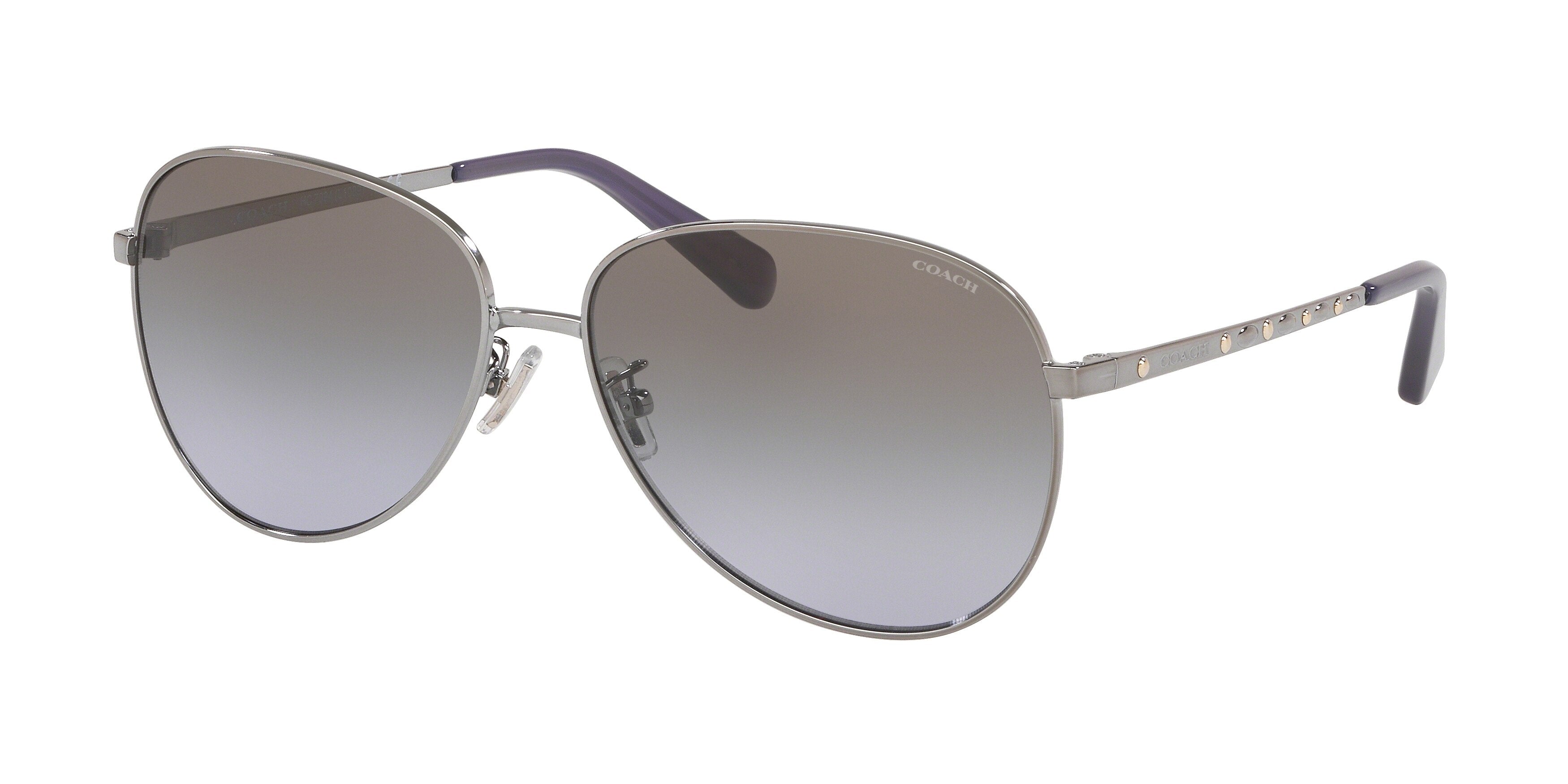 Coach L1089 HC7094 Pilot Sunglasses  90044Q-Gunmetal 60-140-14 - Color Map Grey