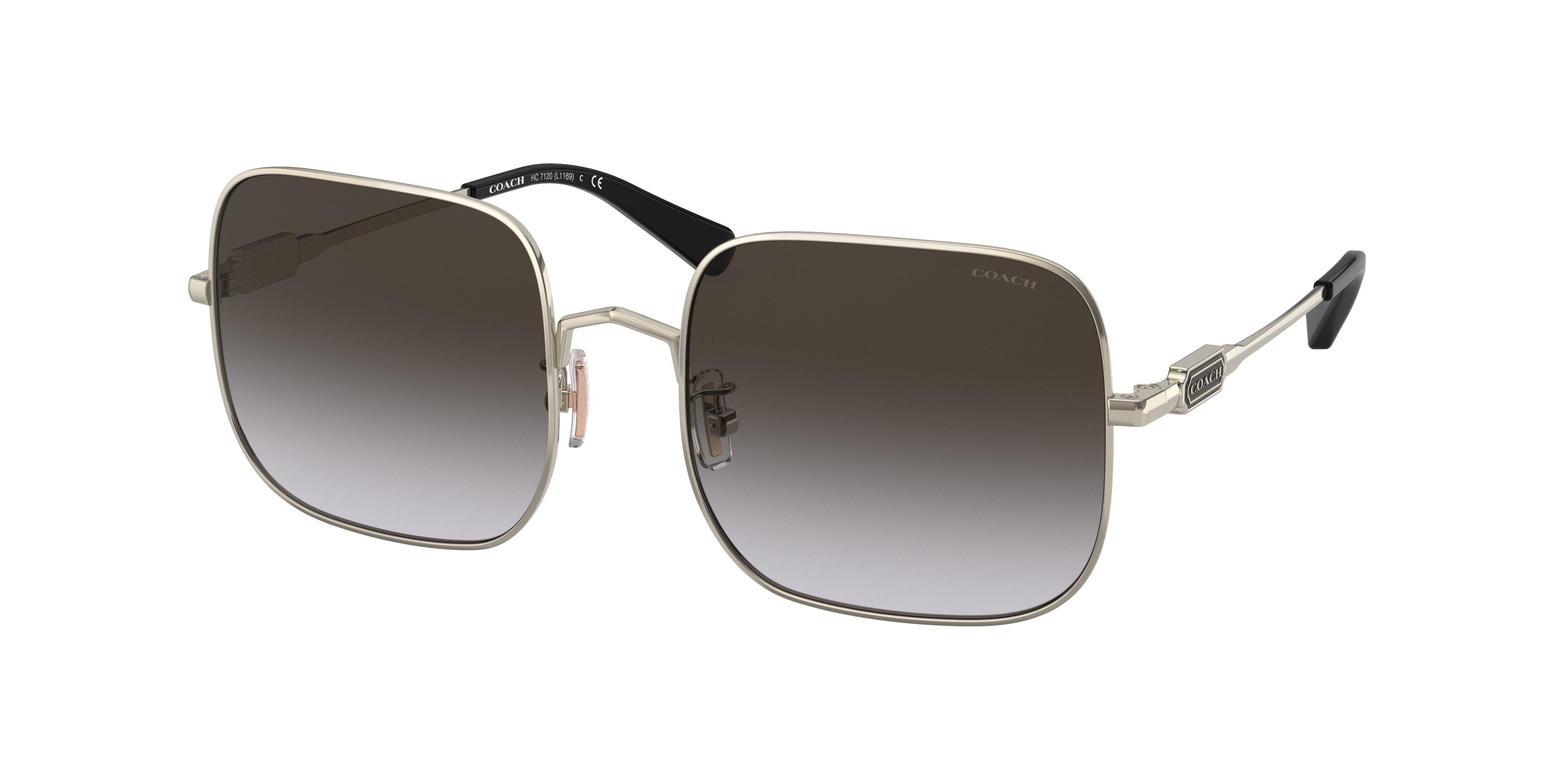 Coach L1169 HC7120 Square Sunglasses 93468G-Light Gold 55-140-19 - Color Map Gold